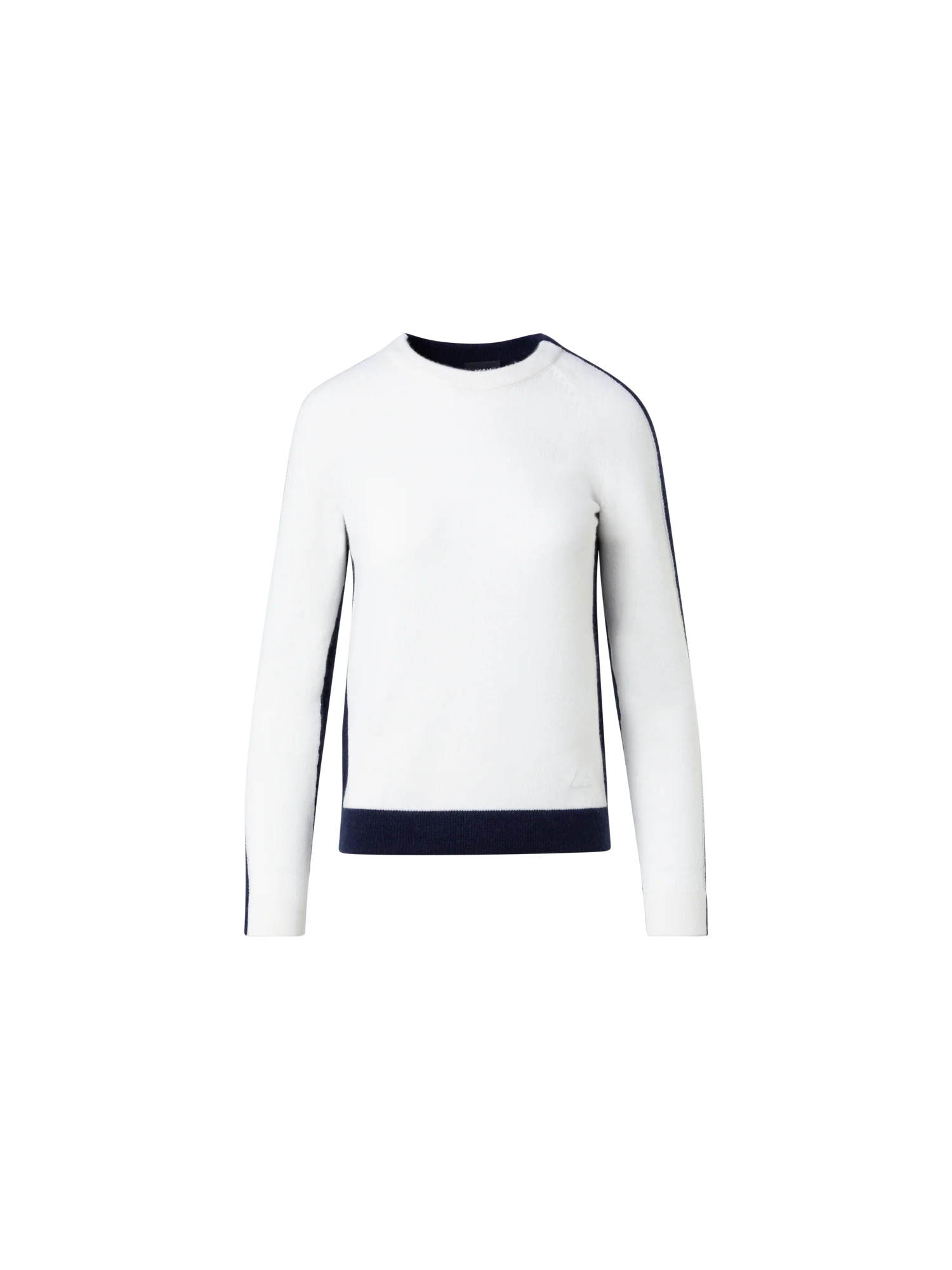 100% Cashmere Two-Tone Knit Sweater