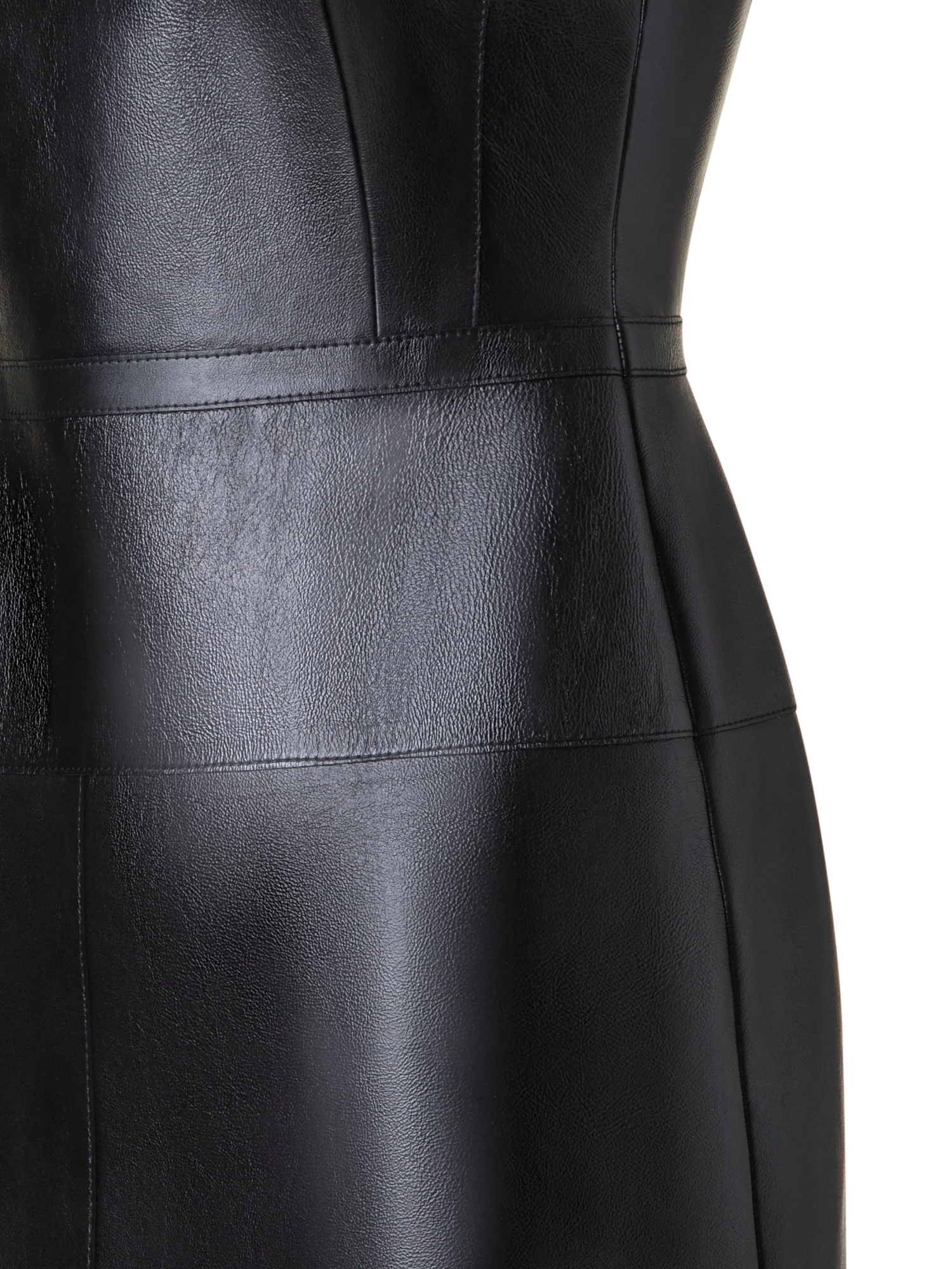 A-Line Sheath Dress in Lacquered Leather - Image 2