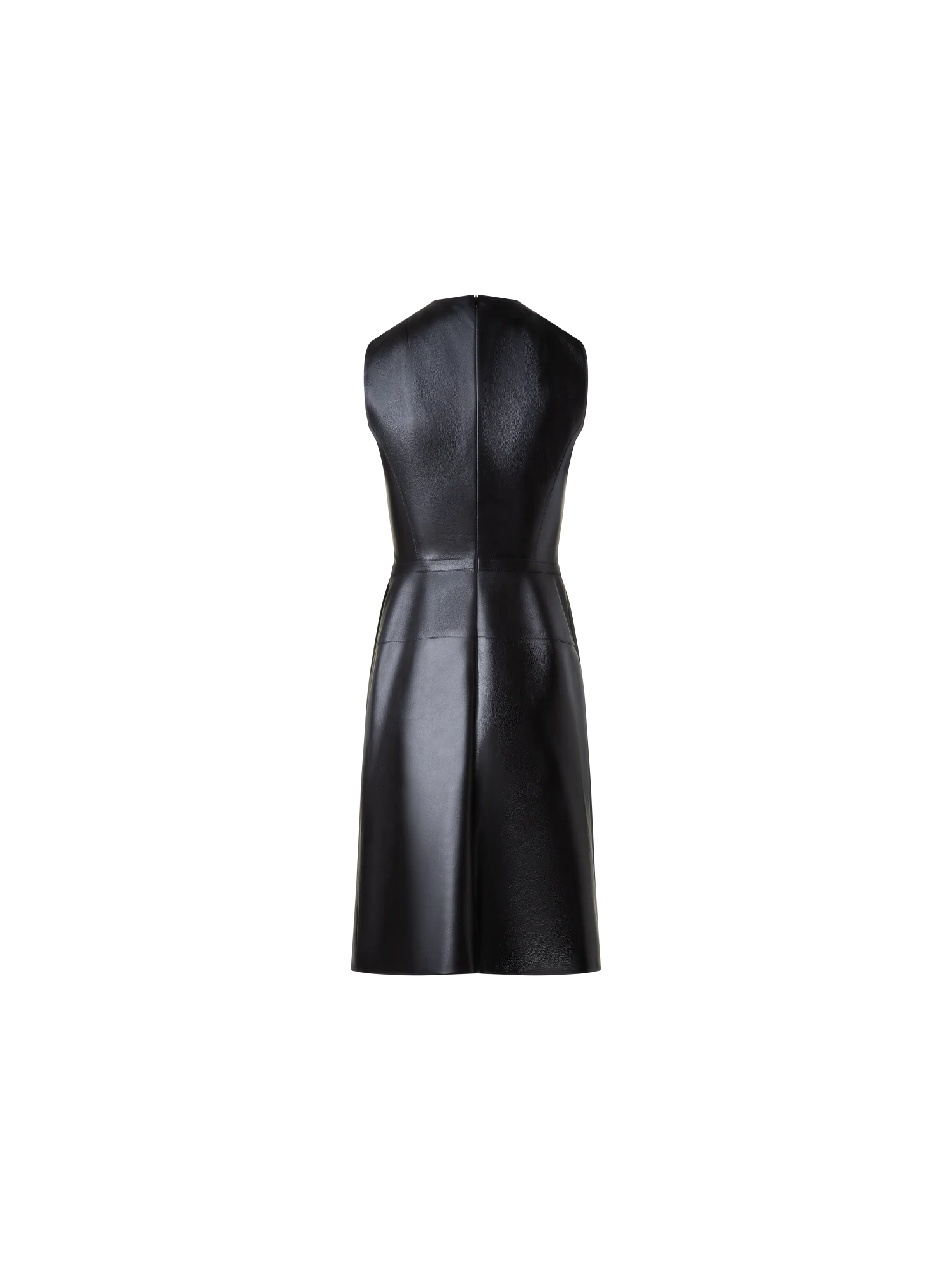 A-Line Sheath Dress in Lacquered Leather - Image 3