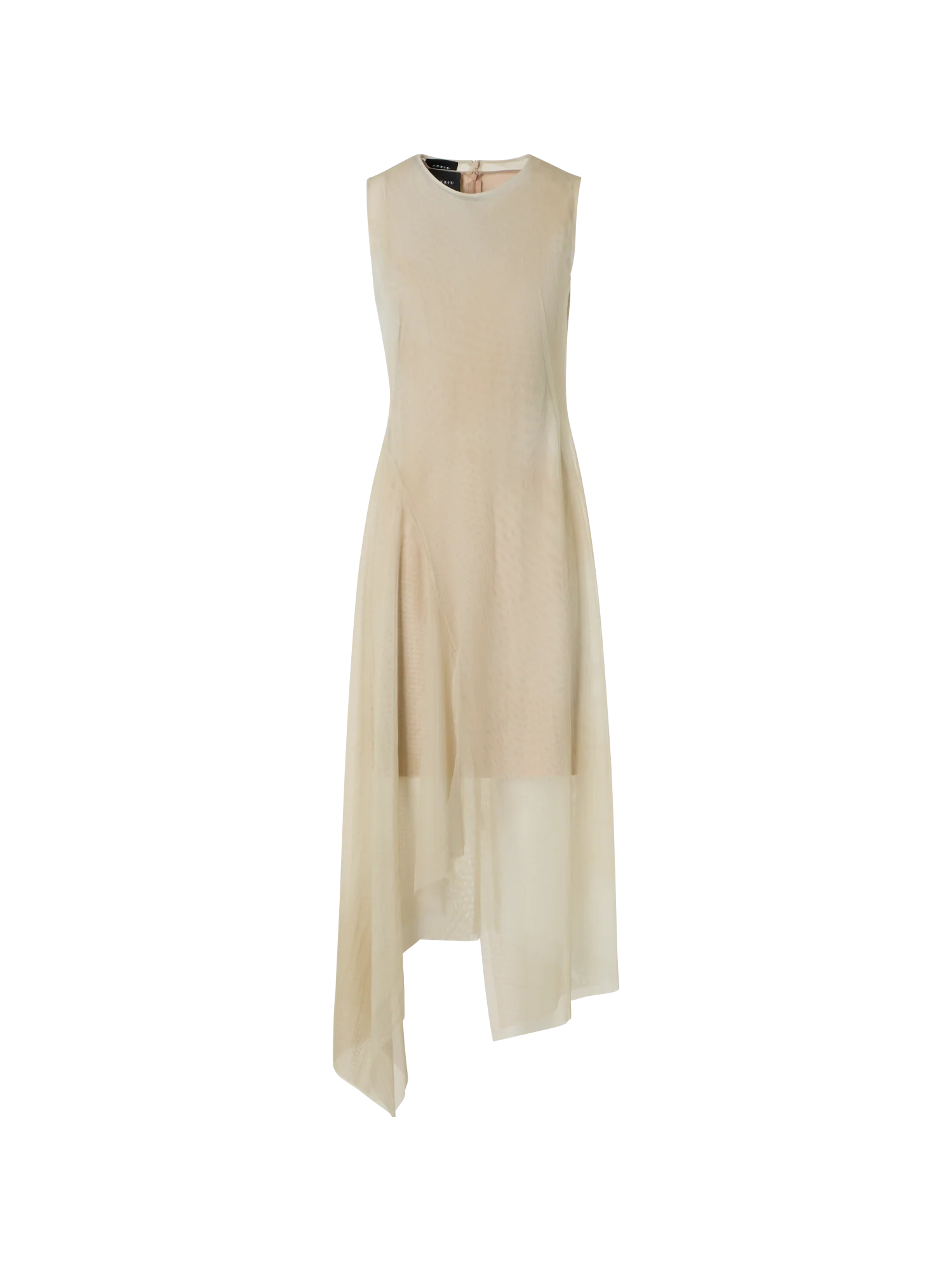 Asymmetrical Tulle Dress in Chiaroscuro Print