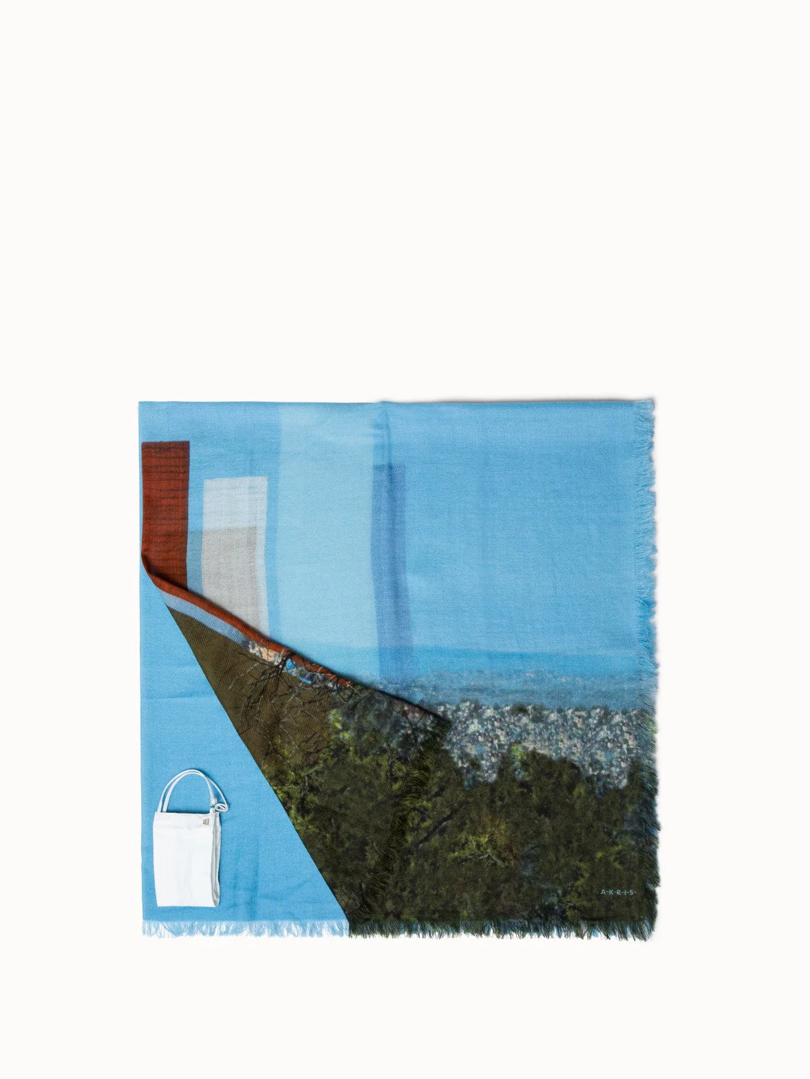 Barragan Towers Print Scarf & Ecru Mask - Image 2
