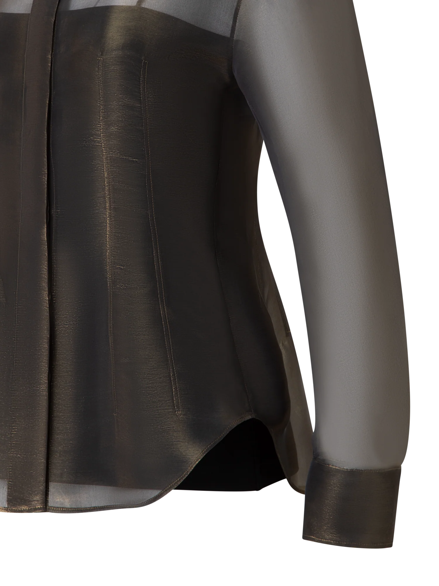 Blouse in Sheer Organza Silk with Gold Shimmer - Image 3