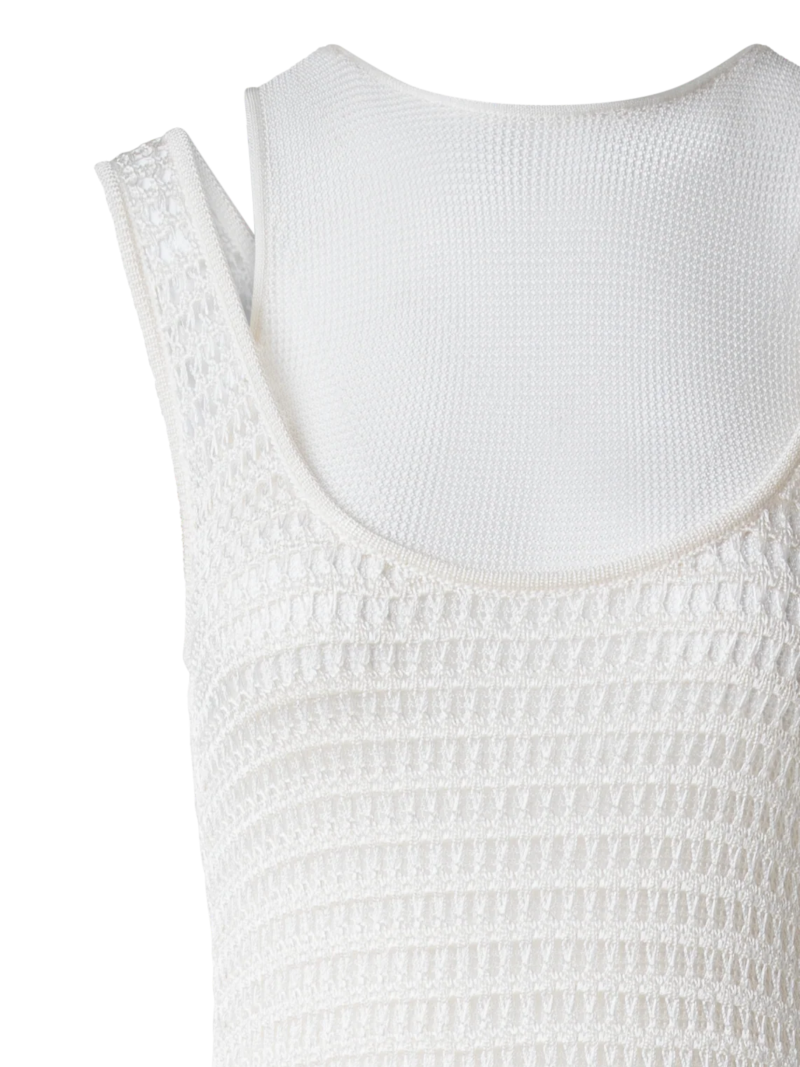 Bodycon Knit Dress in Layered Viscose Crochet - Image 5