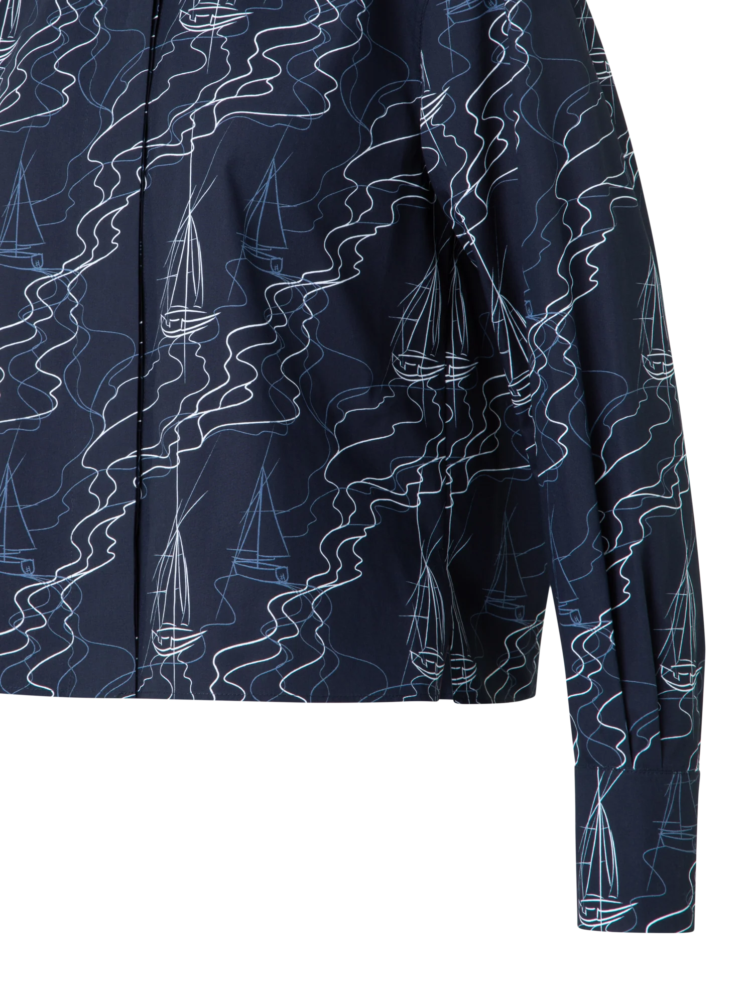 Boxy Blouse in Cotton with Sailboat Print - Image 2