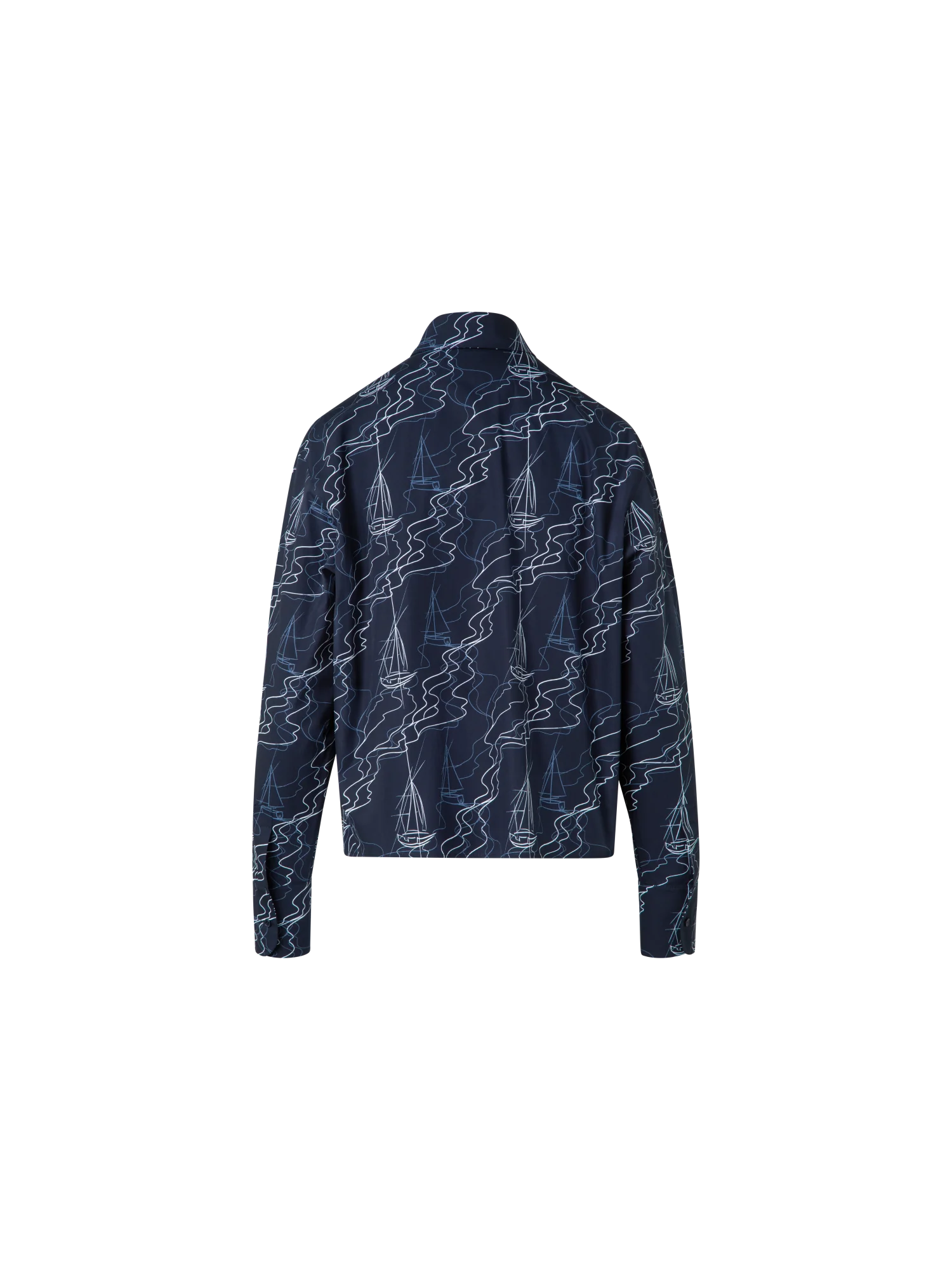 Boxy Blouse in Cotton with Sailboat Print - Image 3