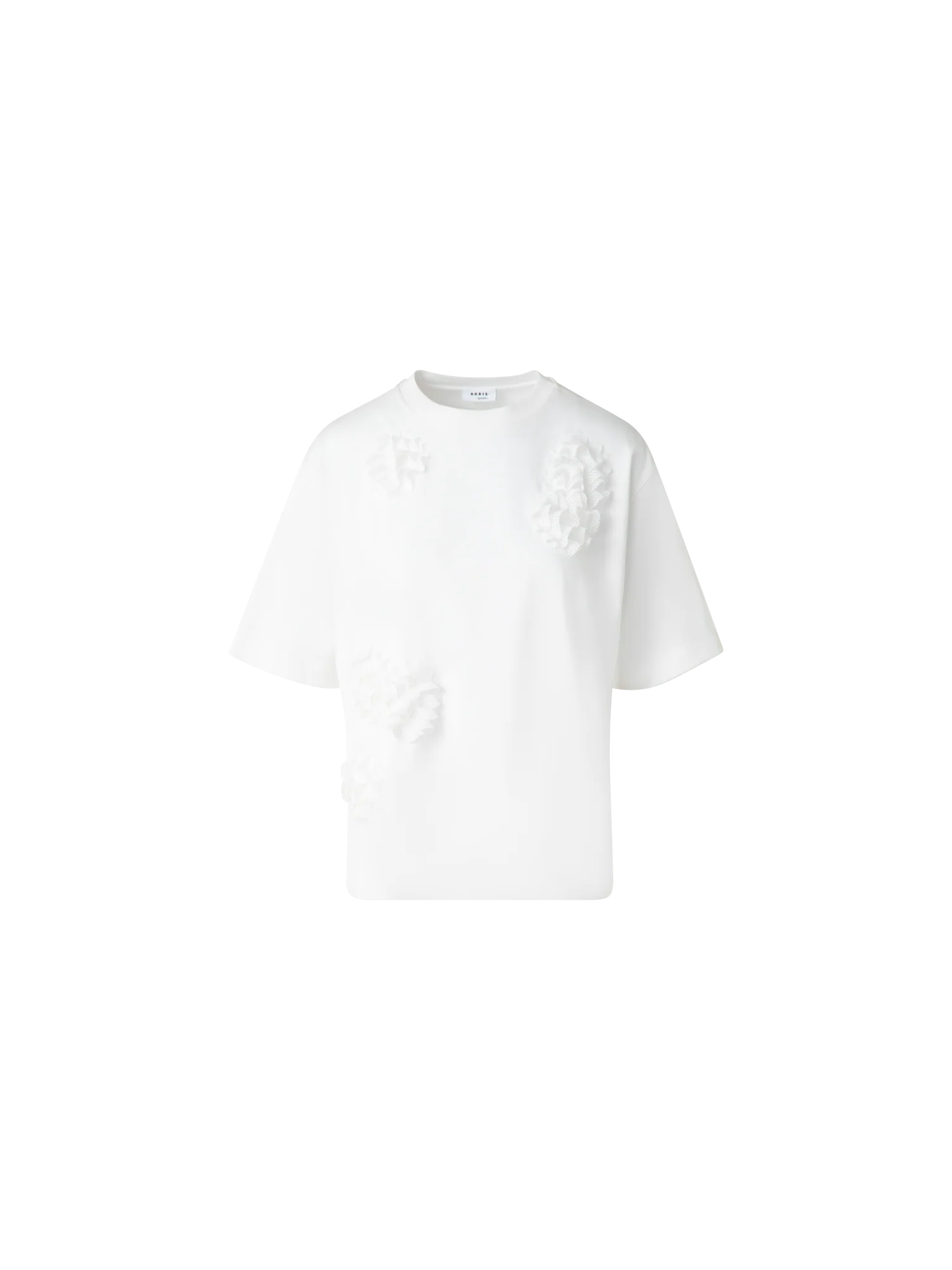 Boxy Cotton T-Shirt with 3D Carnation Detail