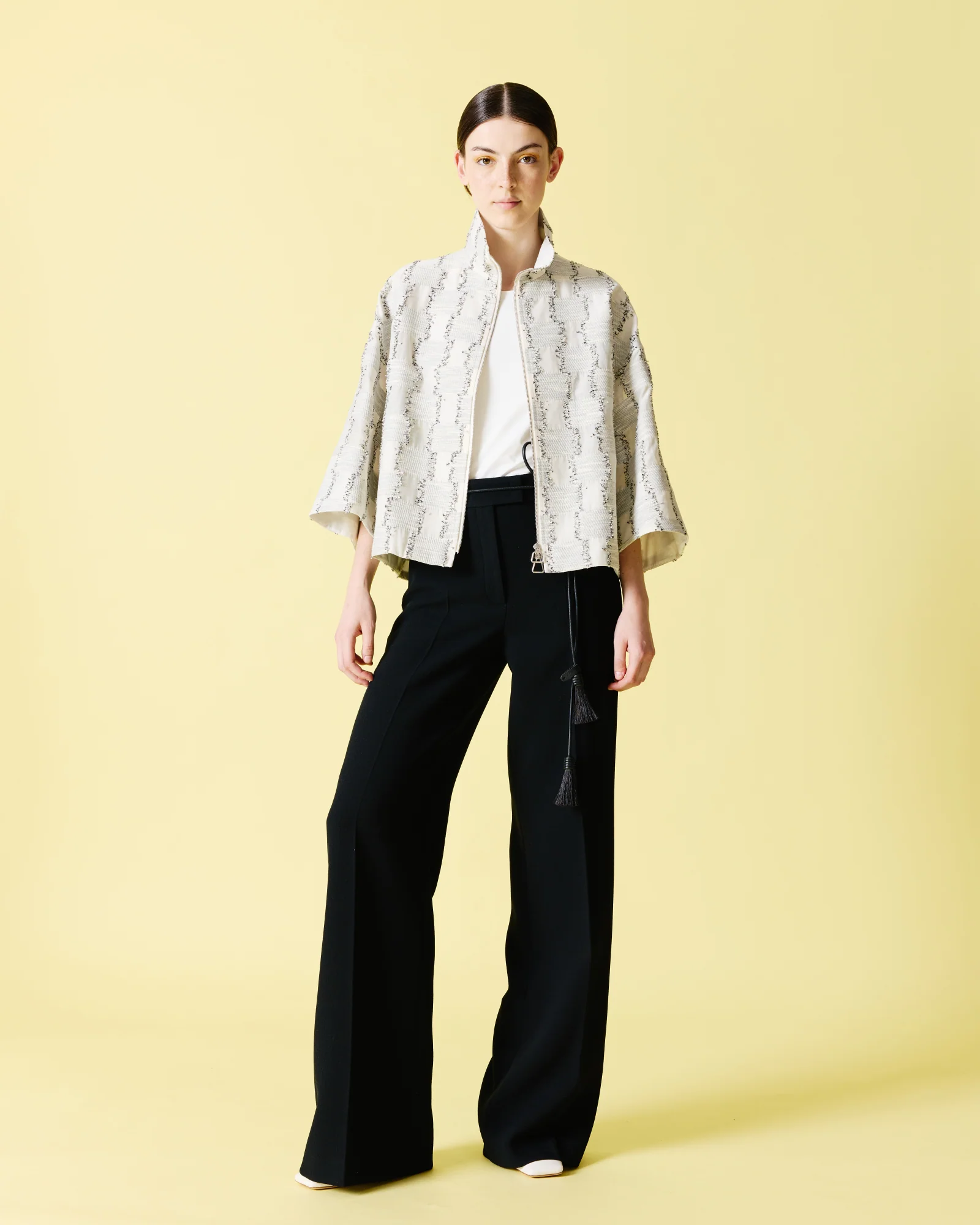 Boxy Jacket with Square on Tulle Embroidery - Image 2