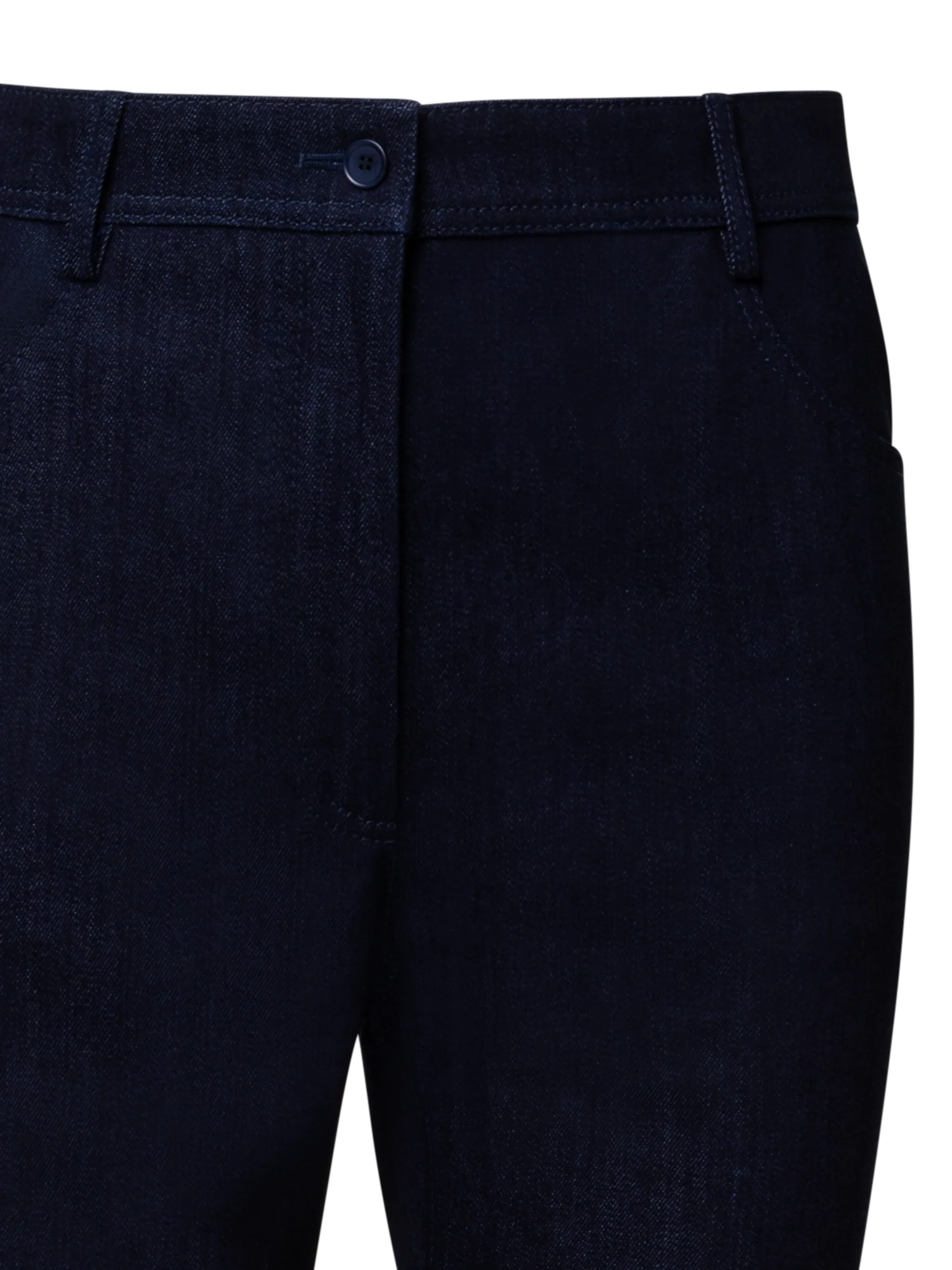 Cropped Bootcut Cotton Denim Stretch Pants - Image 2