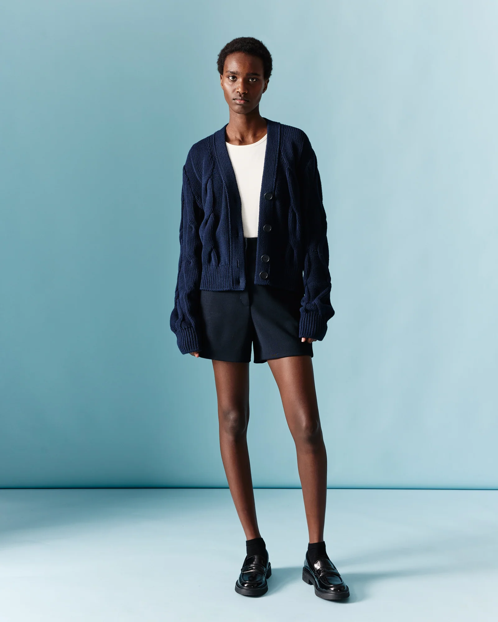 Cardigan in Chunky Cotton Cable Knit - Image 2