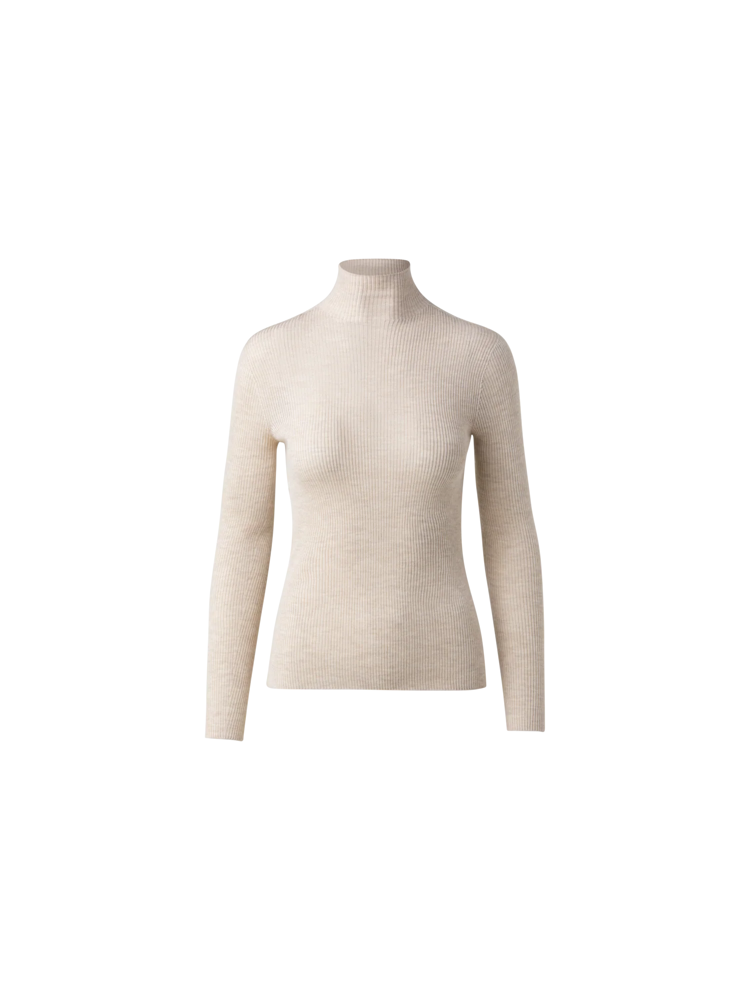 Cashmere Silk Fine Rib Mockneck