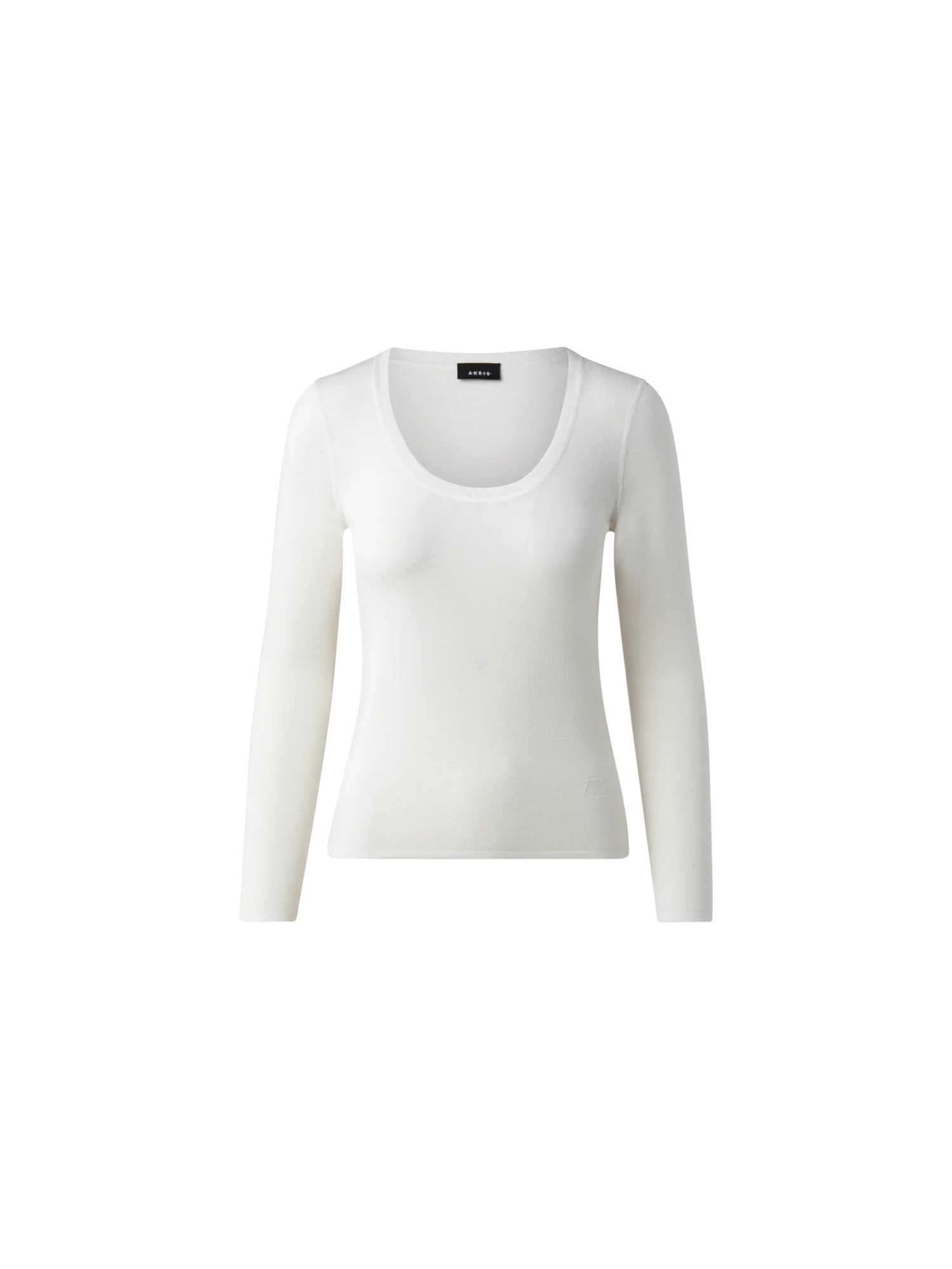 Cashmere Silk Fitted Scoop-Neck Pullover