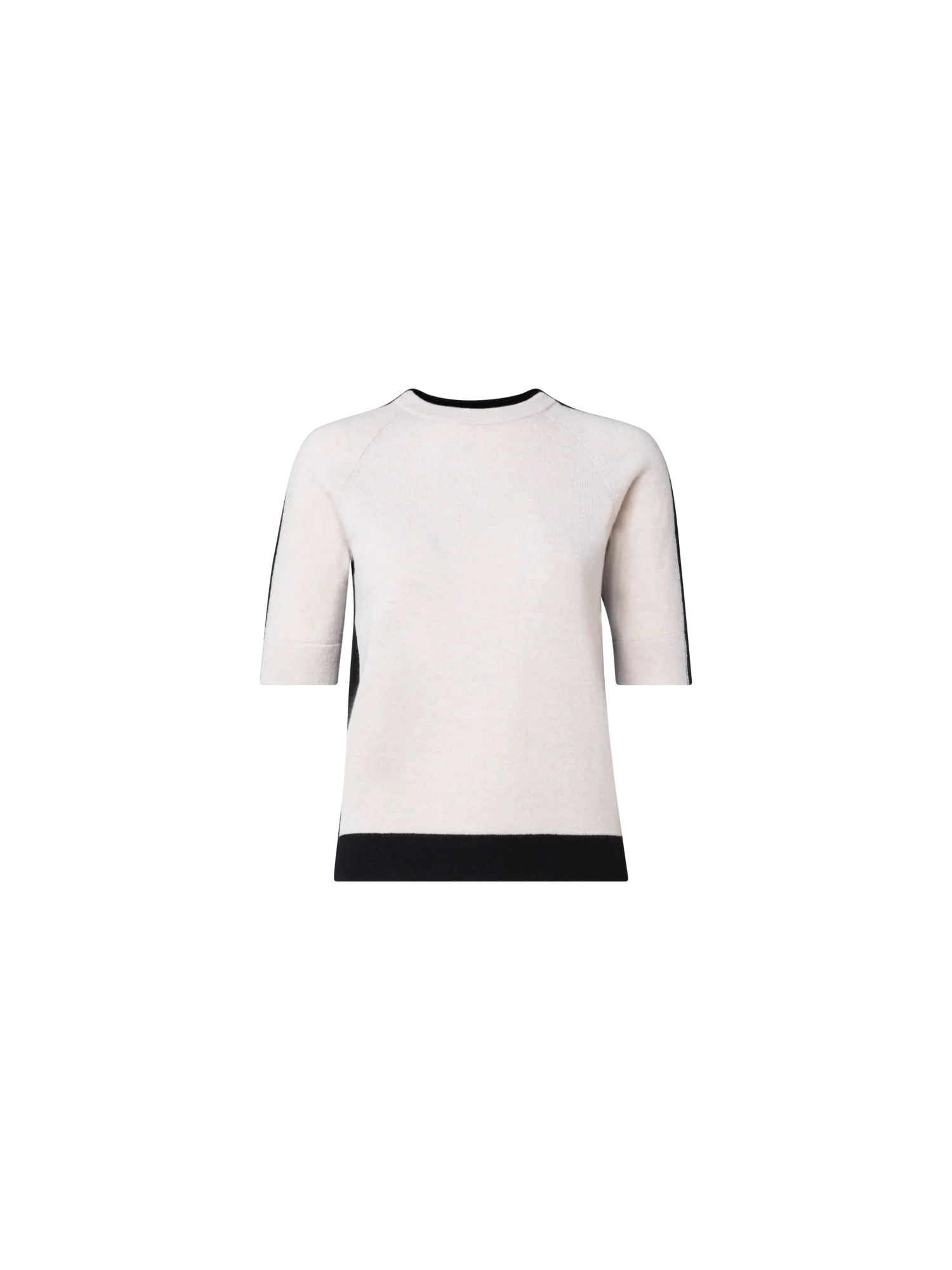 Cashmere Two-Tone Knit Pullover