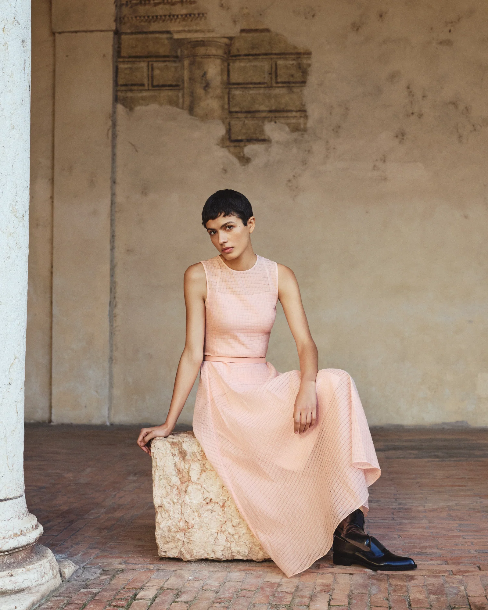 Fit-and-Flare Midi Dress in Cotton Organza - Image 2