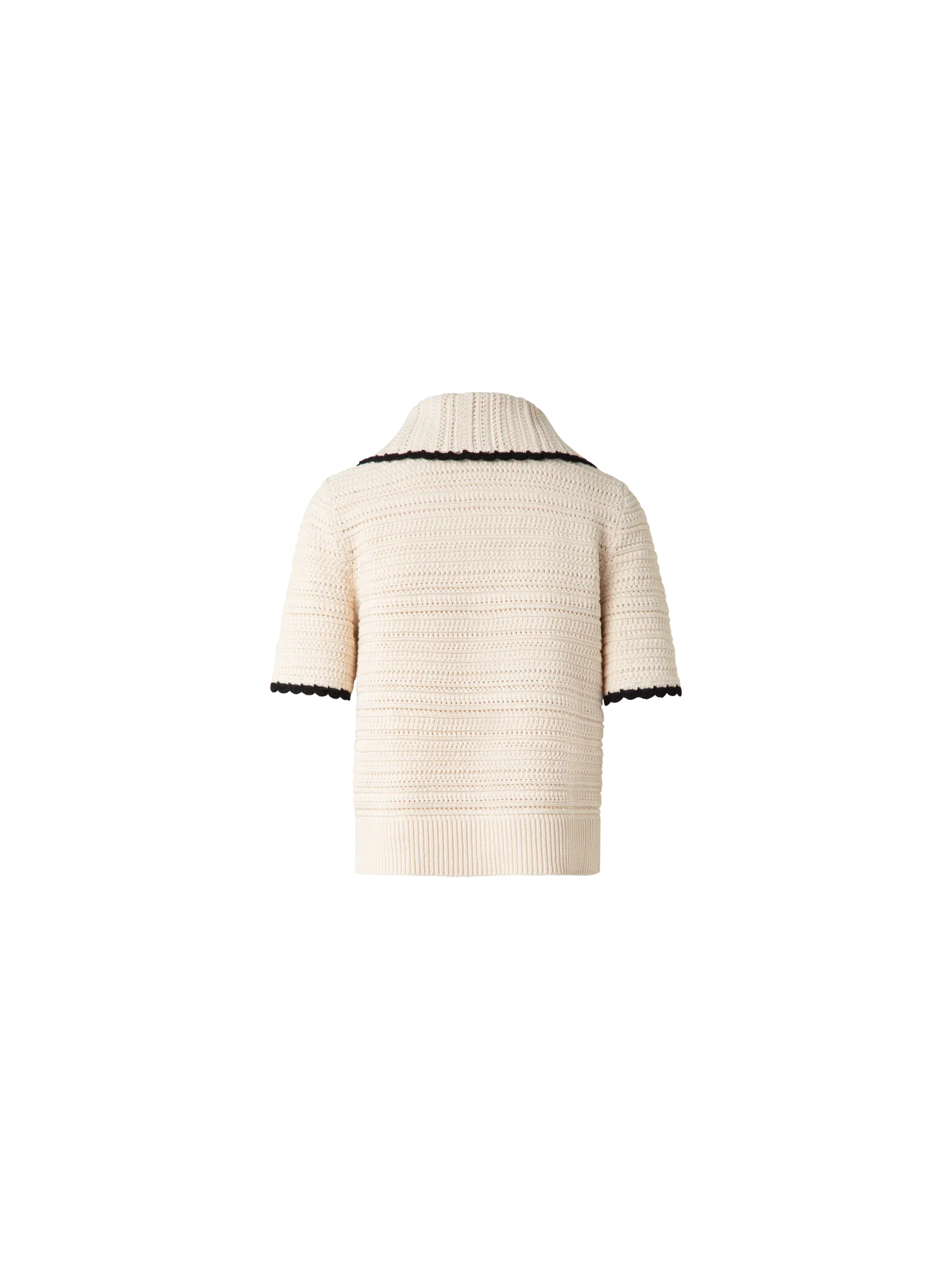 Chunky Cotton Knit Top with Contrast Trim - Image 4