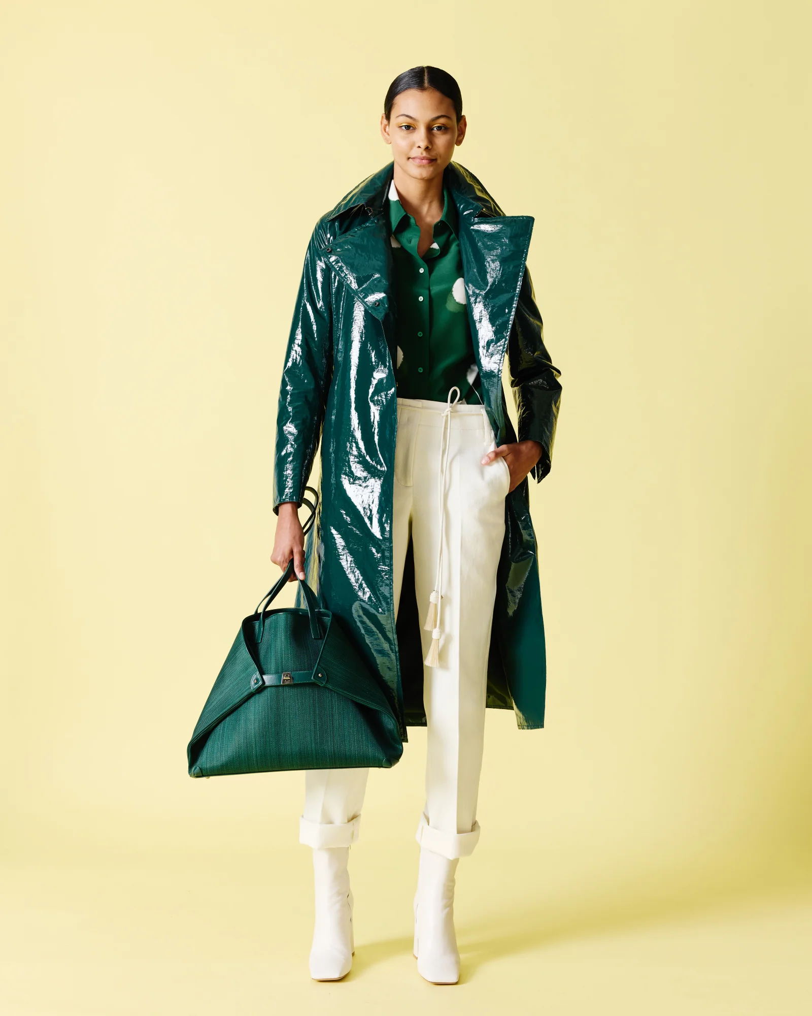 Cropped Conical Cotton Gabardine Stretch Pants - Image 5
