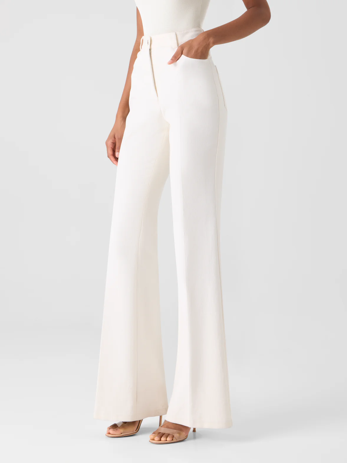 Bootcut Cotton Silk Stretch Double-Face Pants - Image 5
