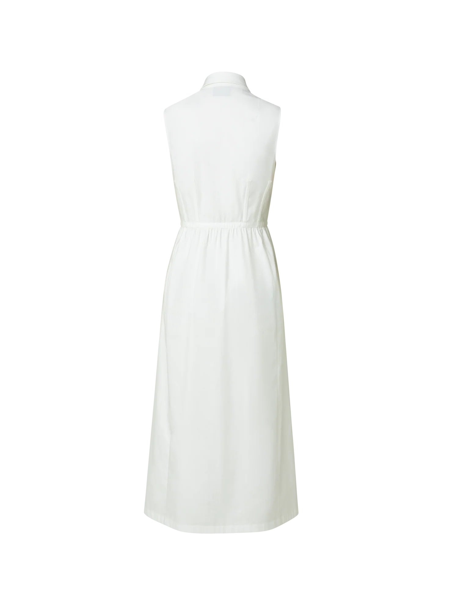 Cotton Stretch Poplin Sleeveless Shirt Dress with Apron Detail - Image 3