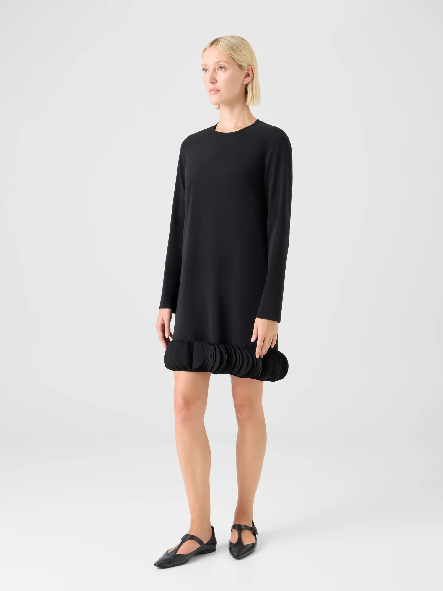 3D Dot Hem Lasercut Crêpe Dress - Image 3