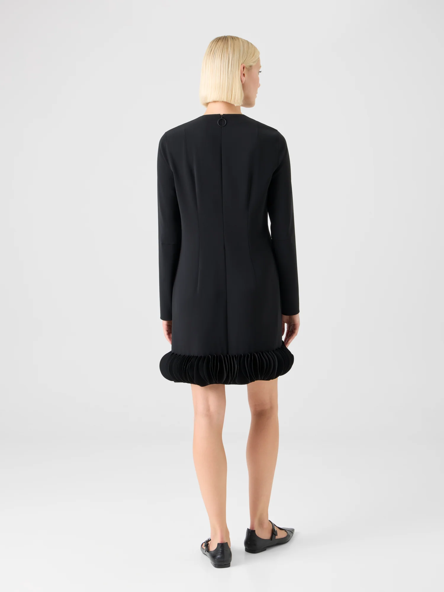 3D Dot Hem Lasercut Crêpe Dress - Image 5