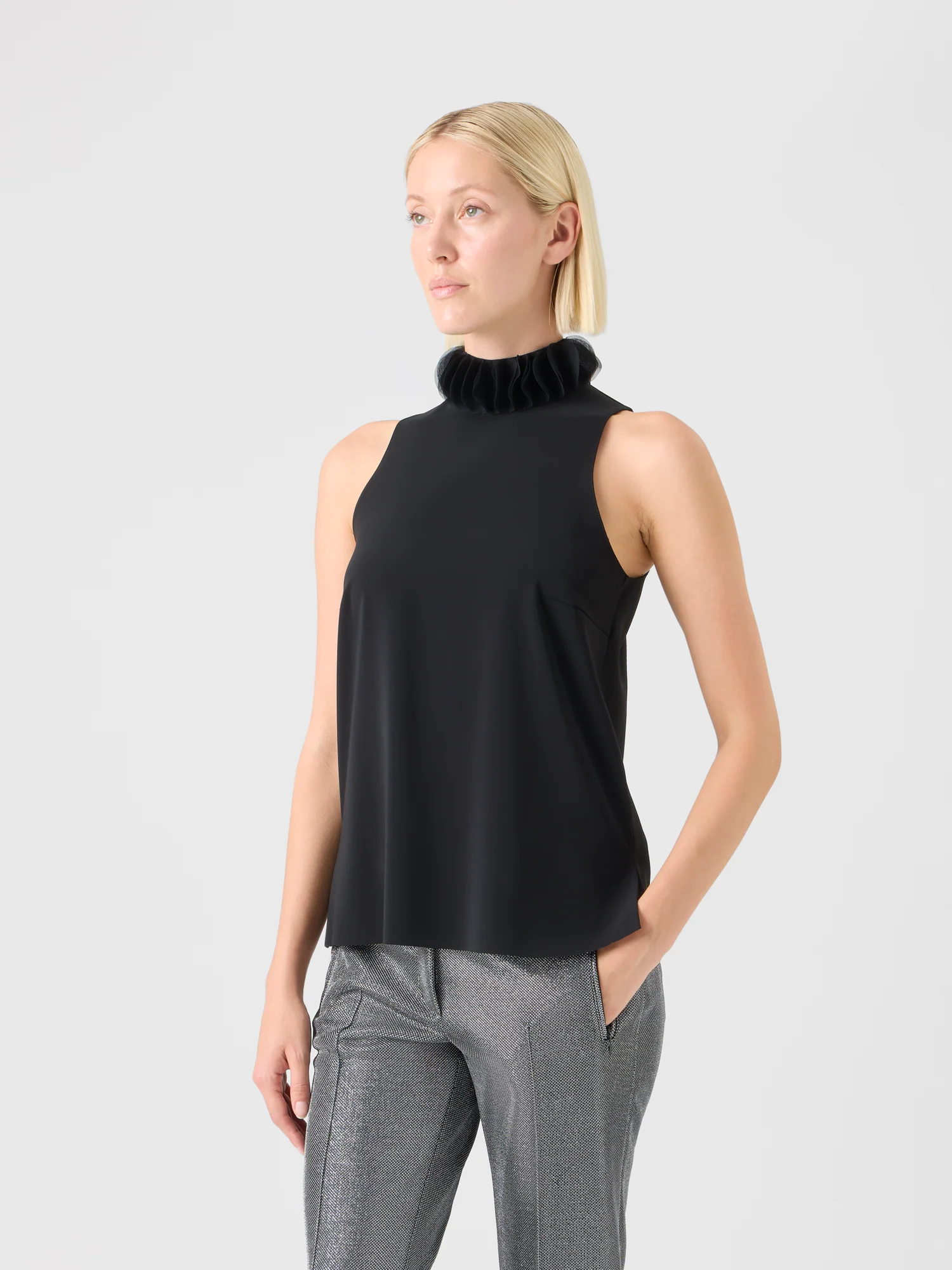 3D Dot Lasercut Crêpe Top - Image 3
