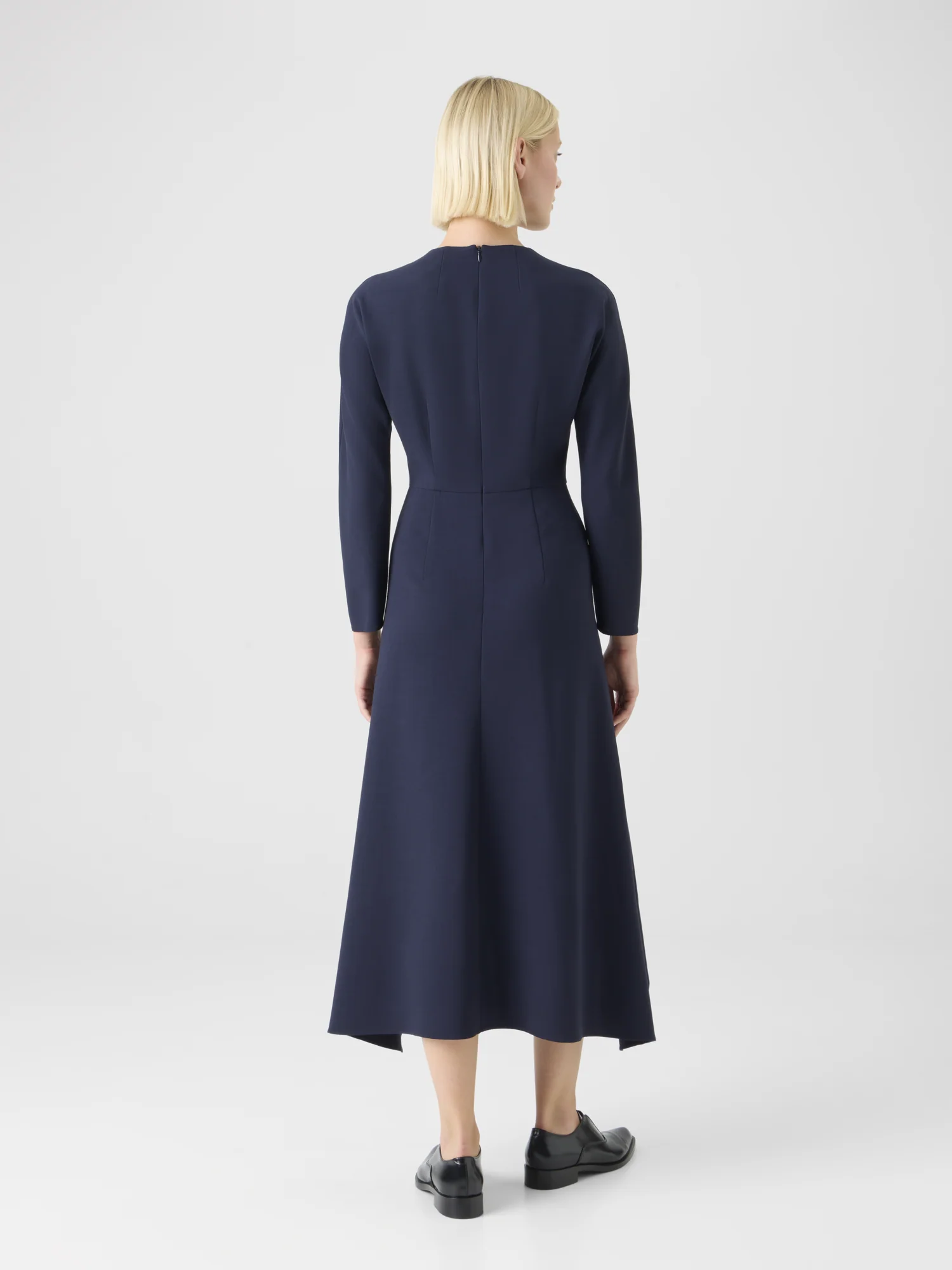 Asymmetrical Cool Wool Midi Dress - Image 4