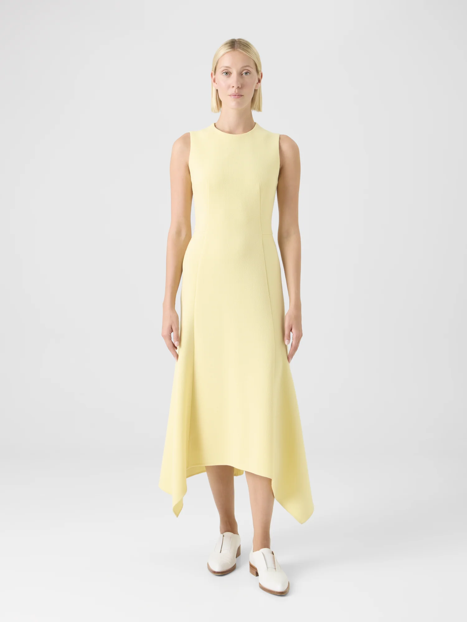 Asymmetrical Wool Crêpe Double-Face Midi Dress - Image 2