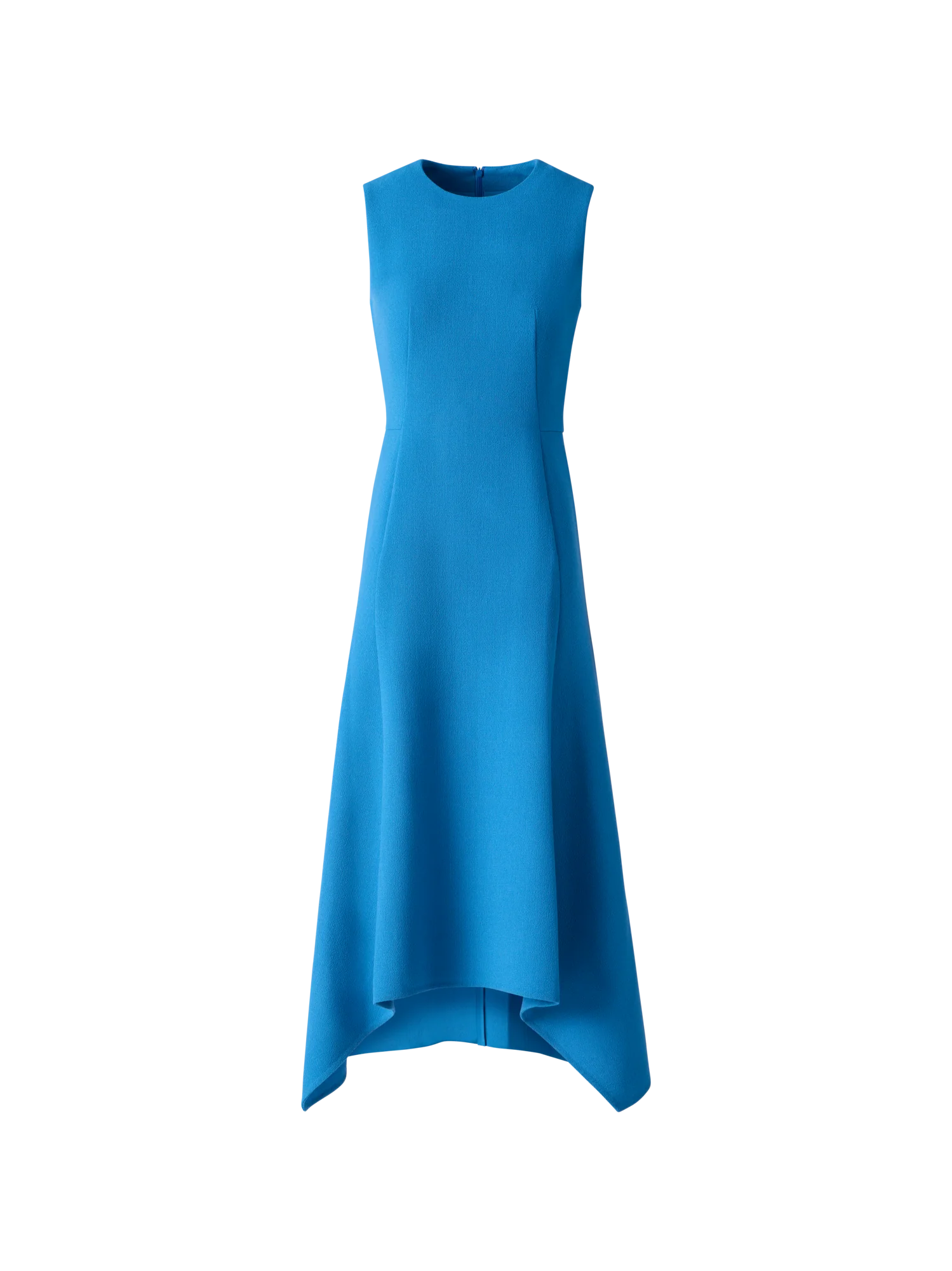 Asymmetrical Wool Crêpe Double-Face Midi Dress