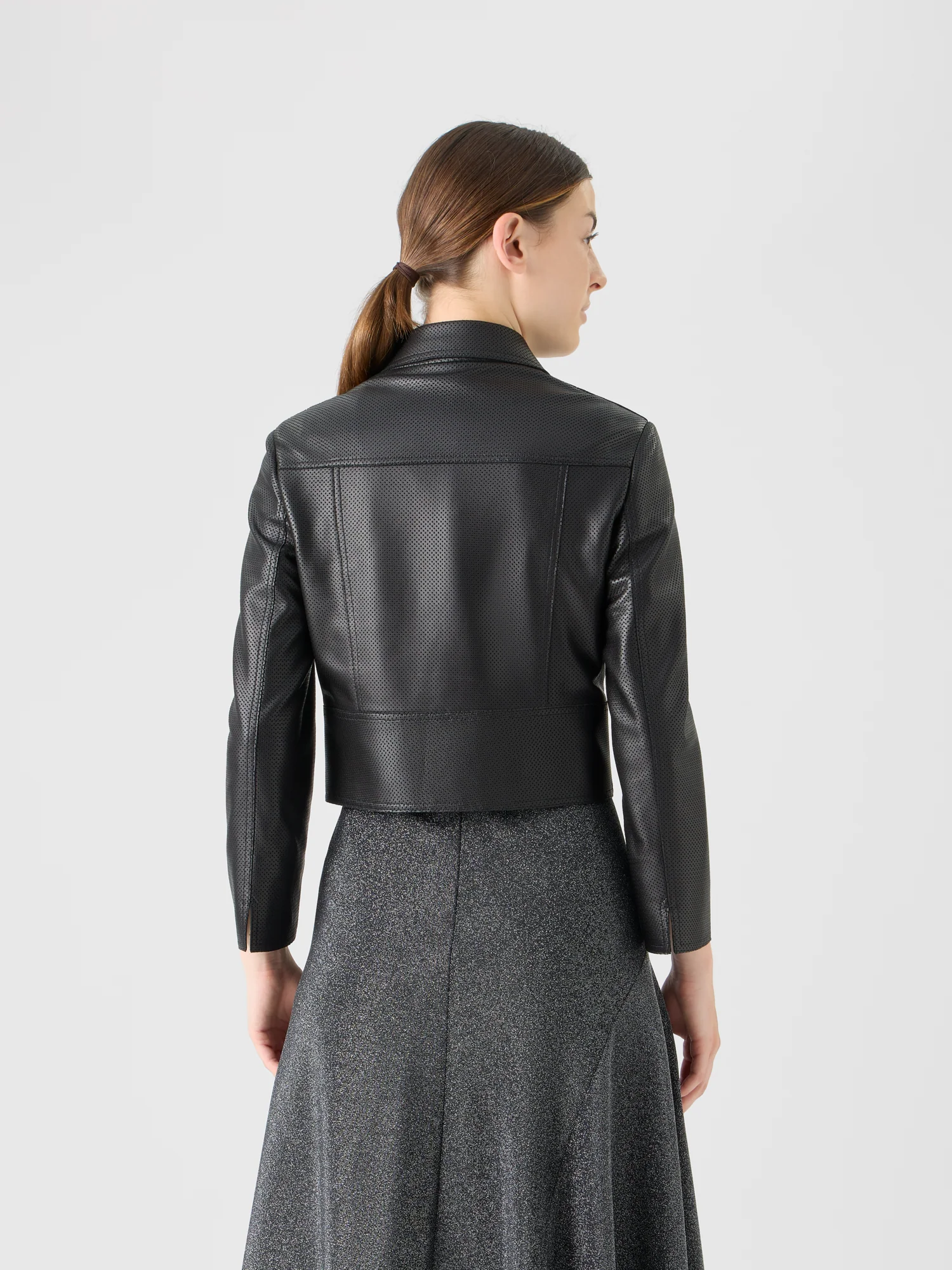 Biker Jacket in Pin Dot Nappa Leather - Image 5