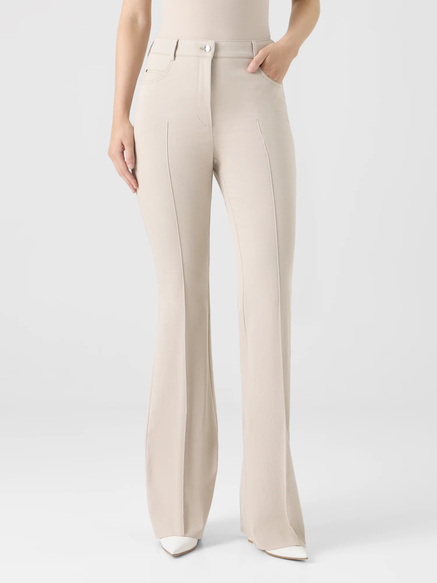 Bootcut Cotton Denim Stretch Pants - Image 3