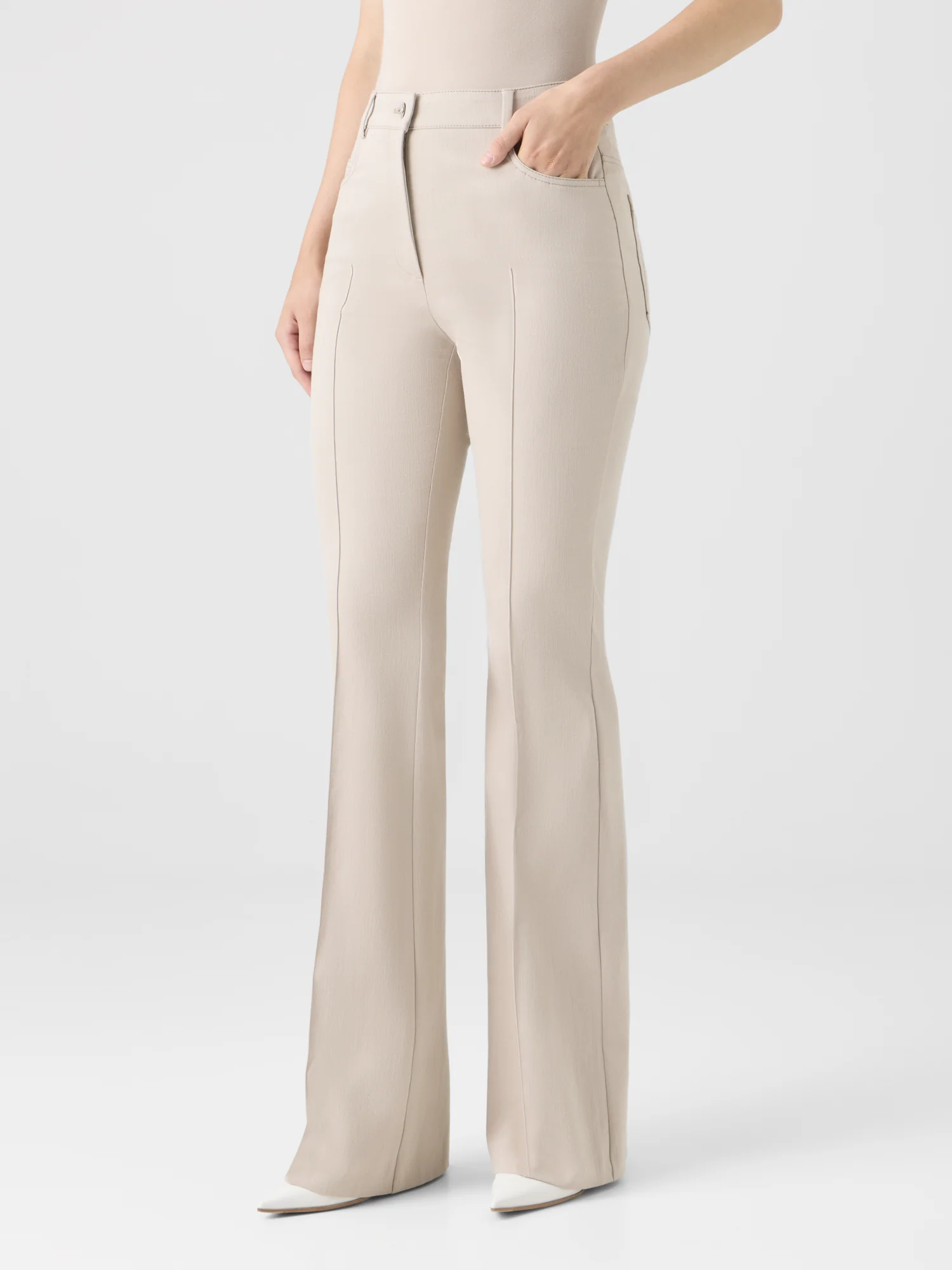 Bootcut Cotton Denim Stretch Pants - Image 4