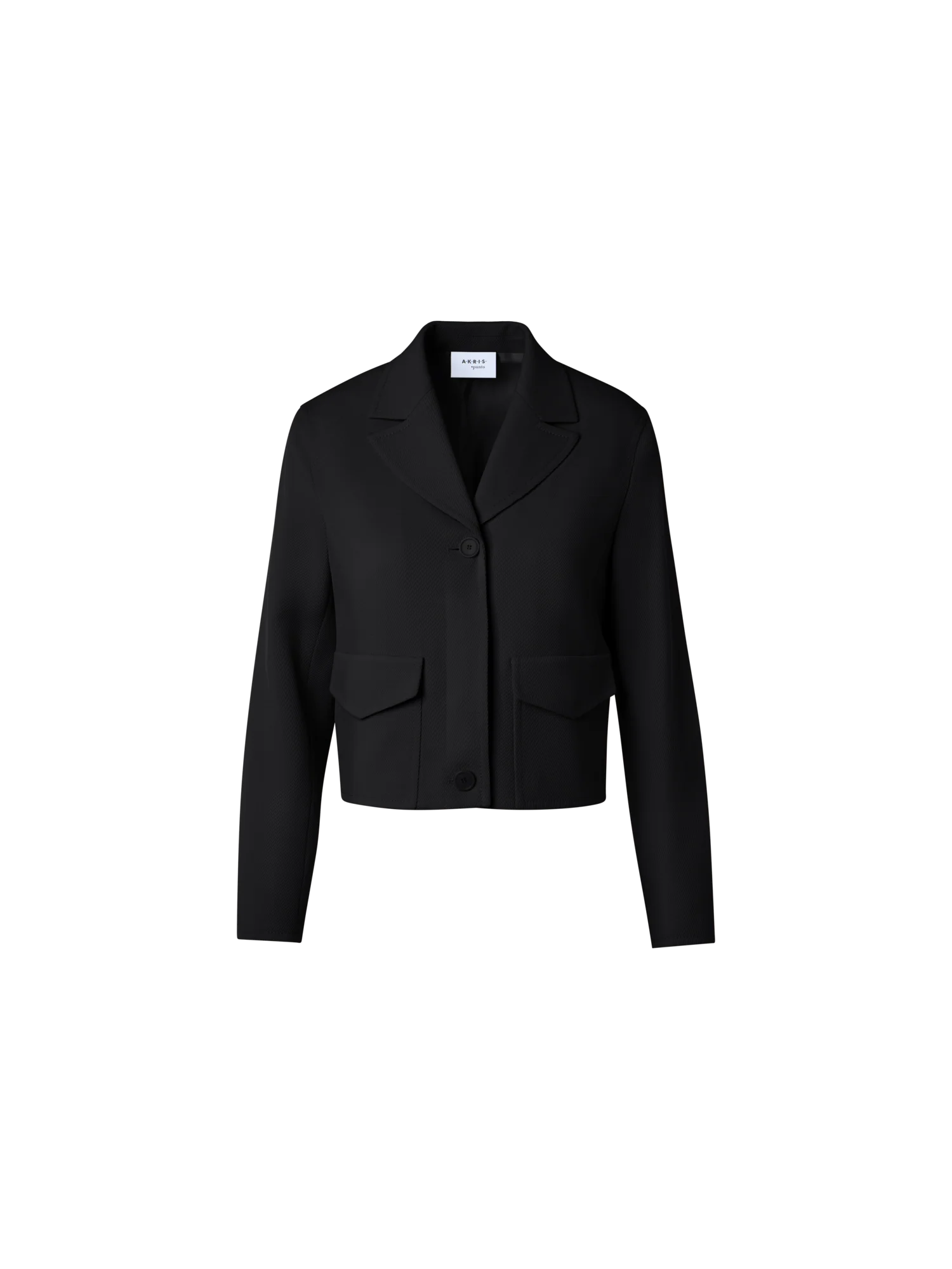 Boxy Lapel Jacket in Wool Tricotine