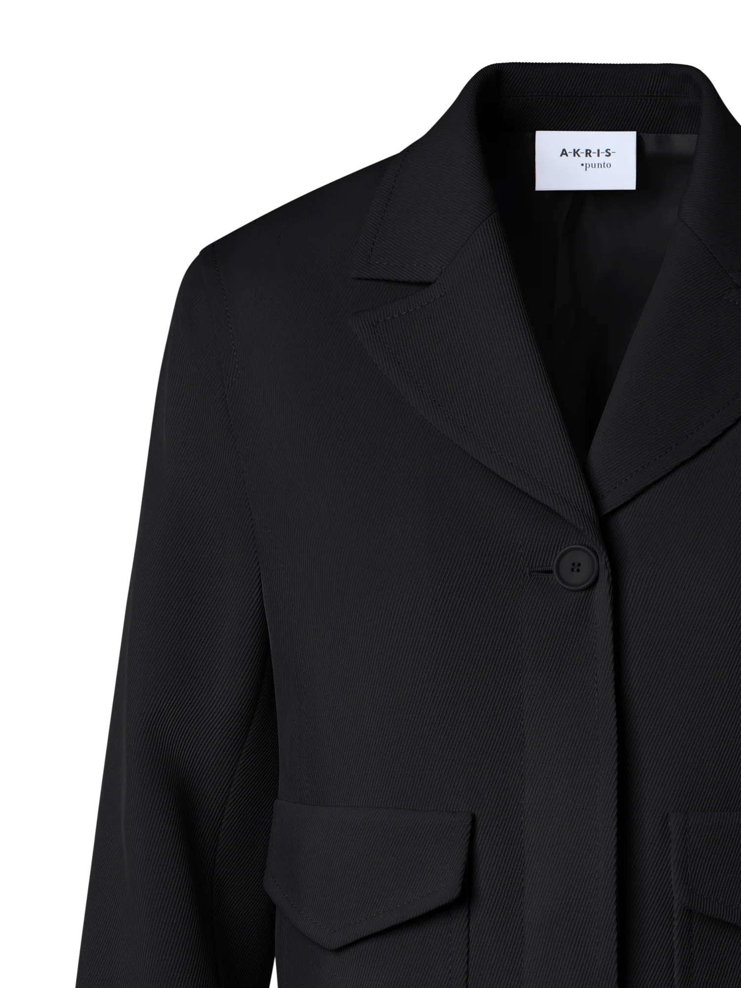 Boxy Lapel Jacket in Wool Tricotine - Image 2