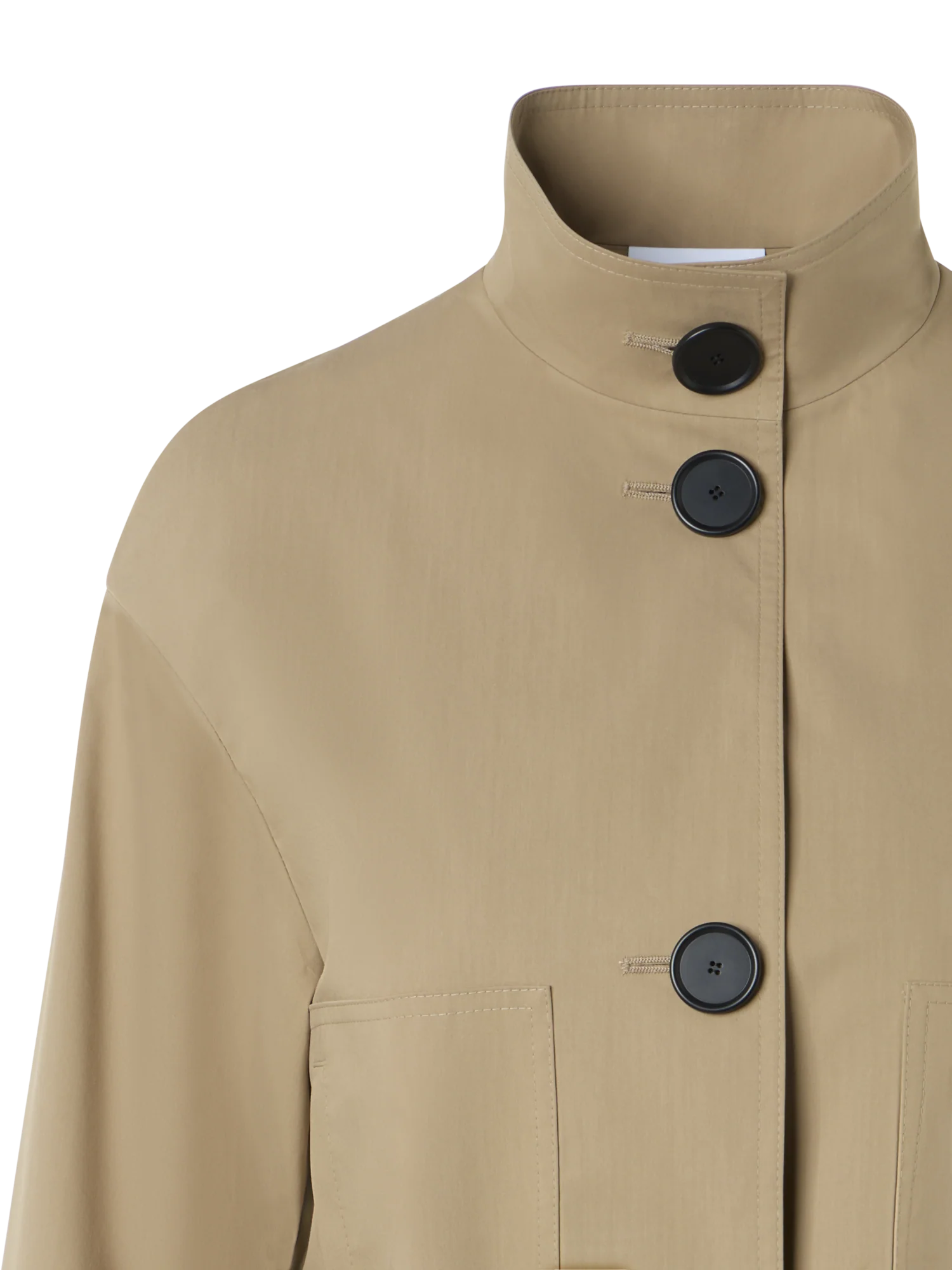 Cotton Short Parka Jacket with Elastic Waist - Image 3