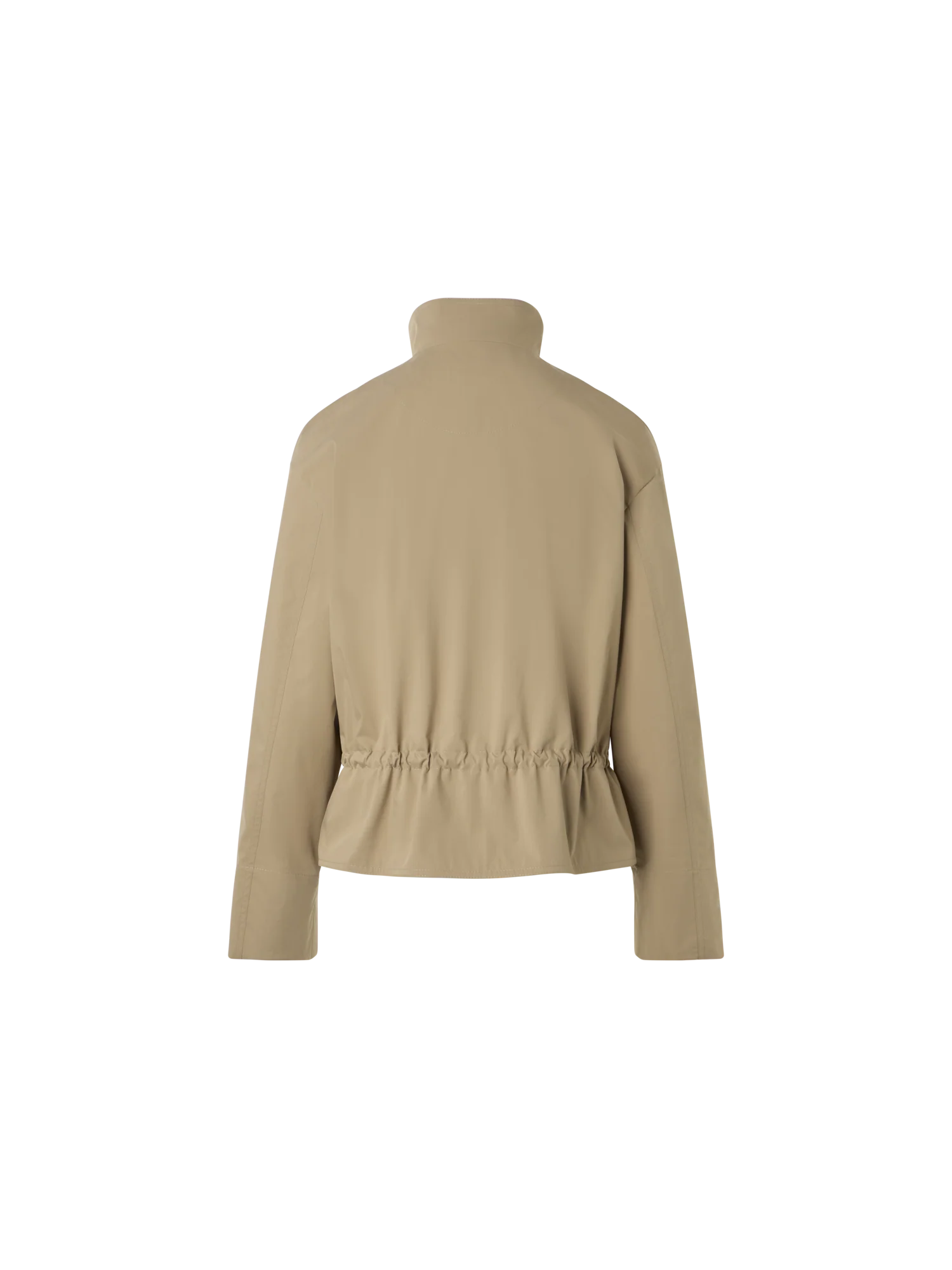 Cotton Short Parka Jacket with Elastic Waist - Image 6