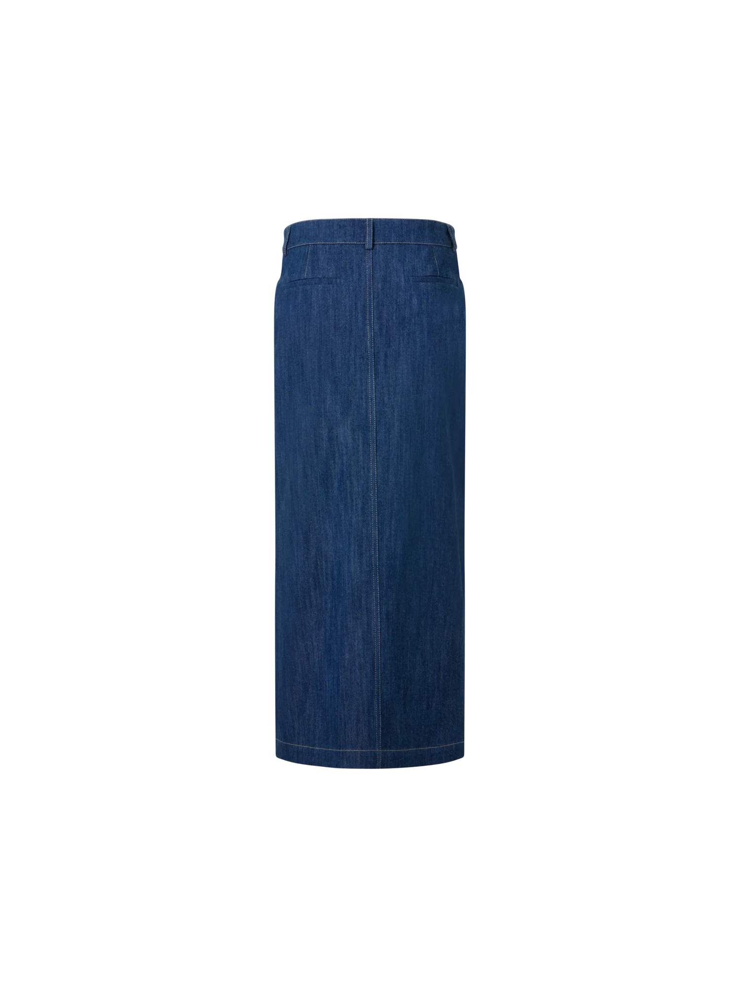 Cotton Stretch Denim Midi Pencil Skirt - Image 5