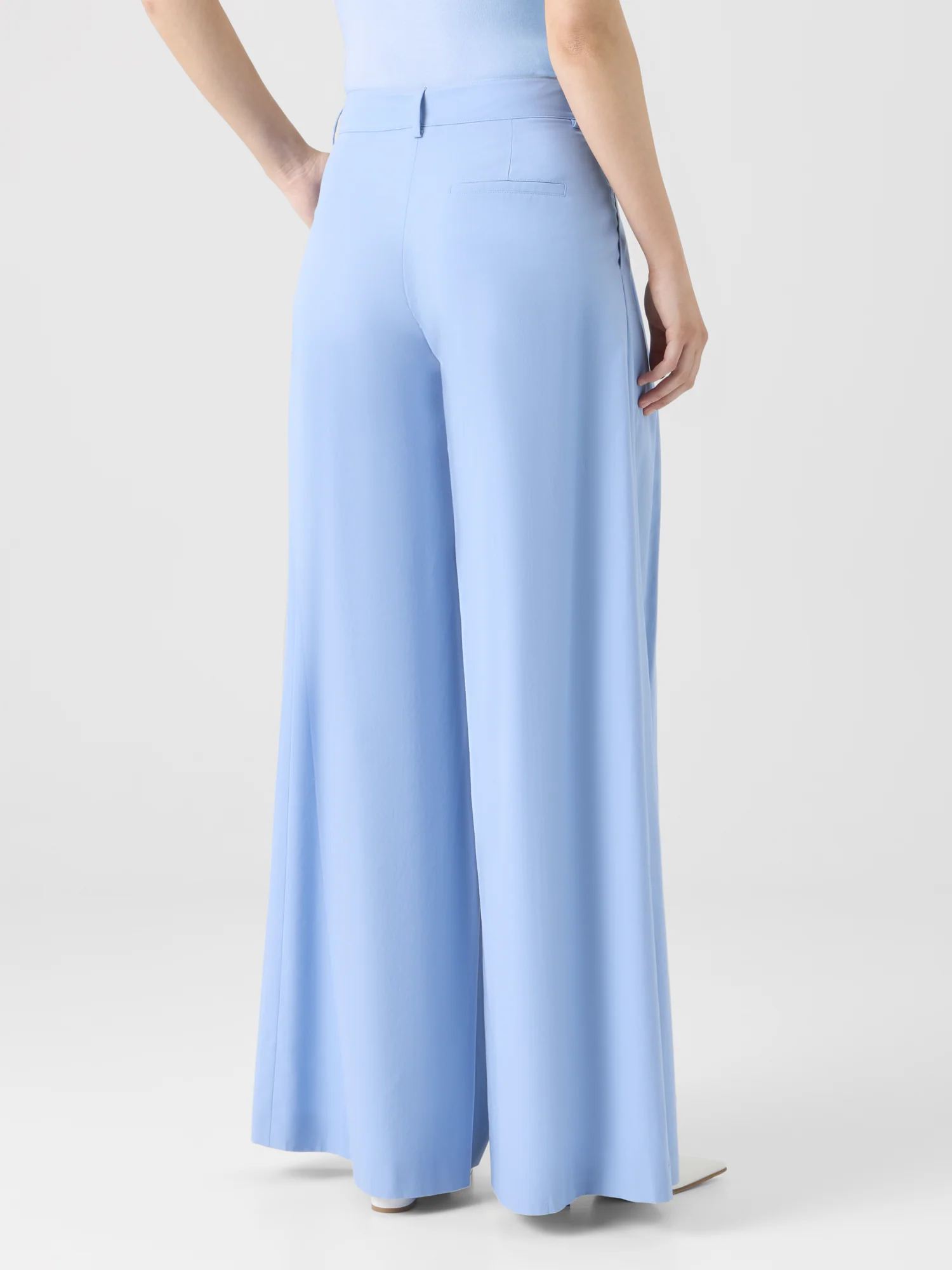 Cotton Stretch Gabardine Wide-Leg Pants - Image 4