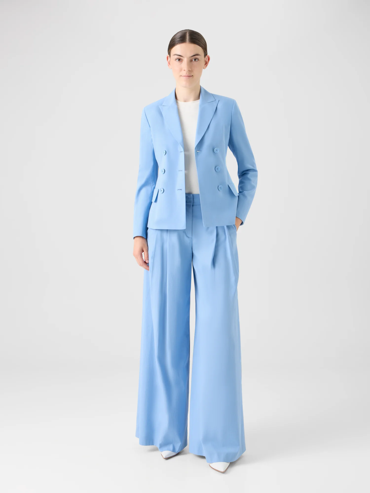 Double-Breasted Cotton Stretch Gabardine Jacket - Image 2
