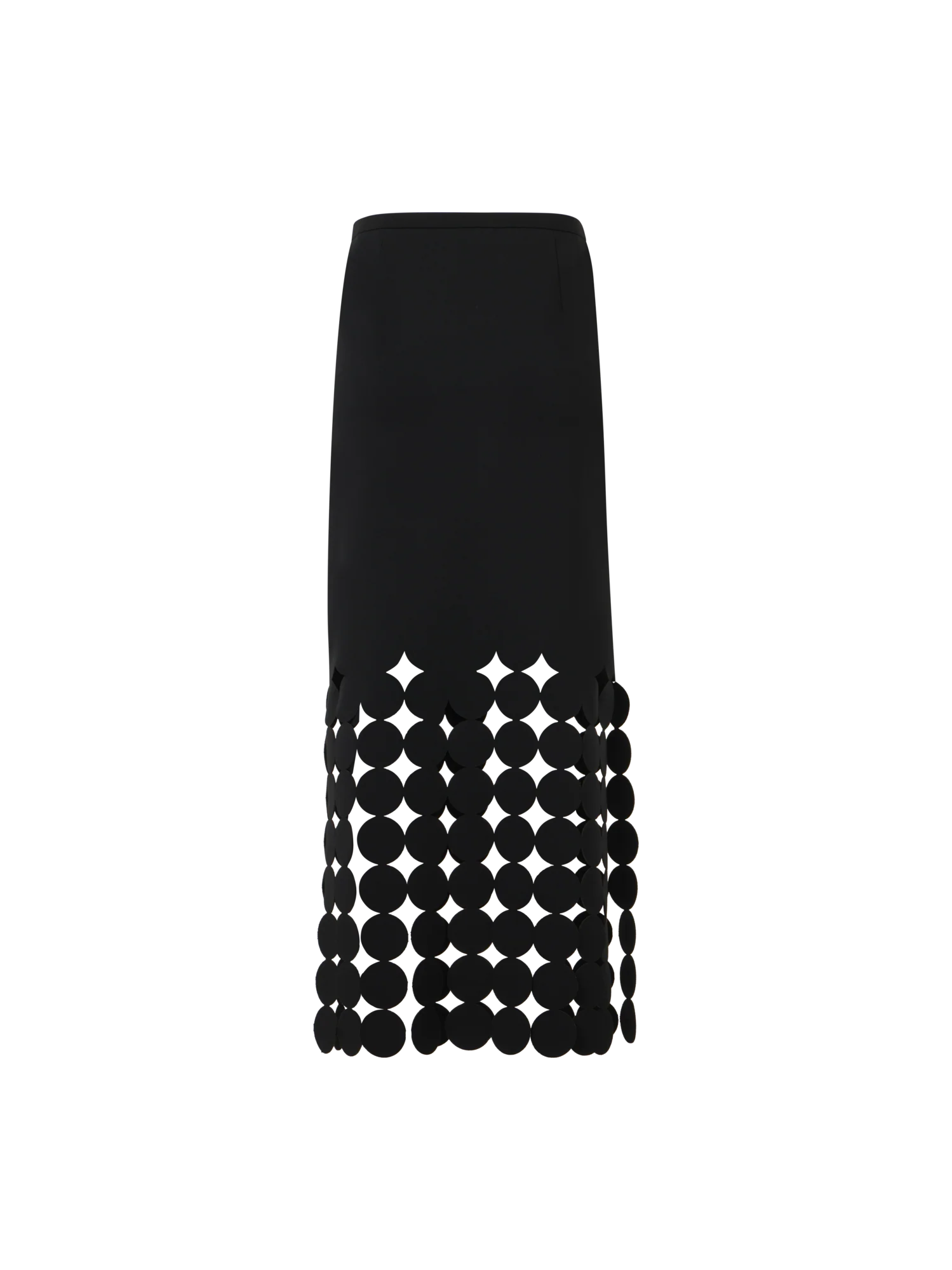 Dropping Dot Cut-Out Jersey Midi Skirt