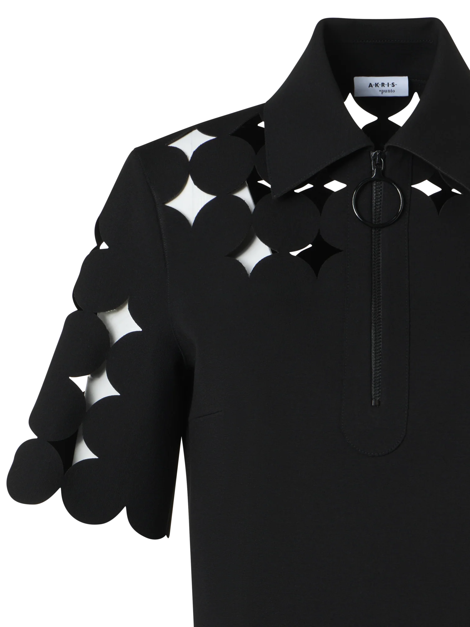 Dropping Dot Cut-Out Polo Shirt - Image 3