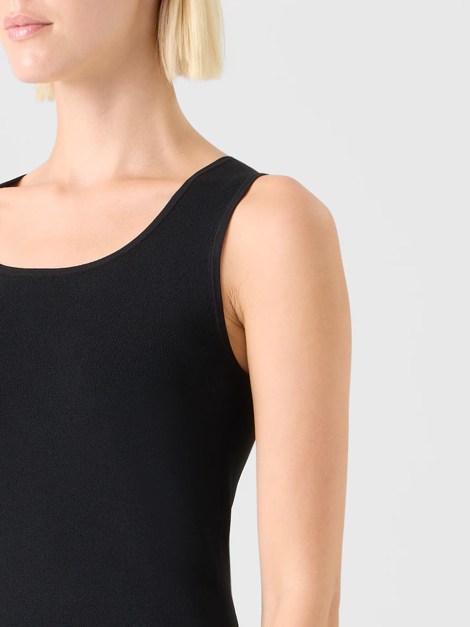 Fitted Viscose Blend Knit Tank Top - Image 3
