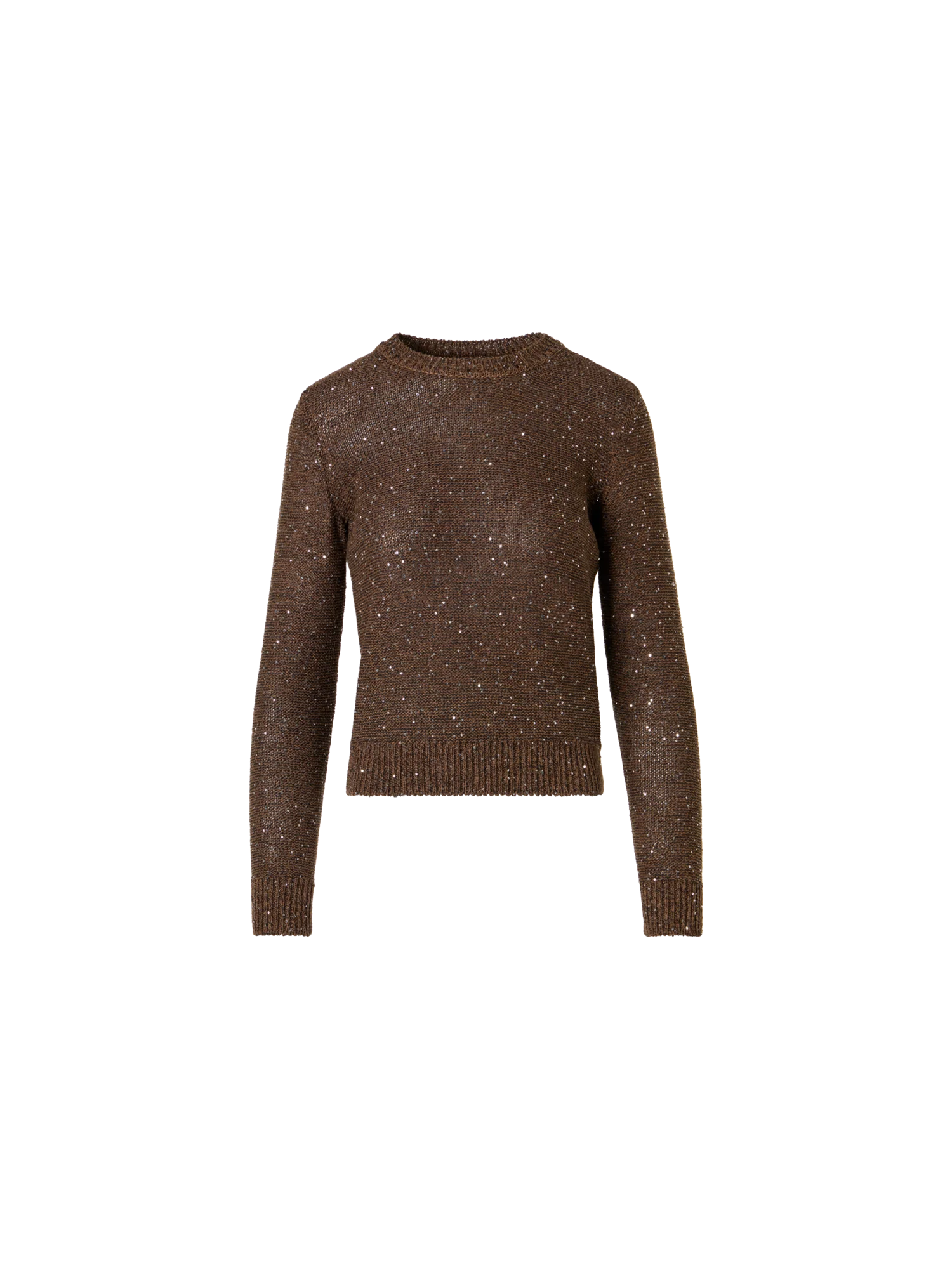 Knit Sweater in Linen Cotton with Micro Sequins