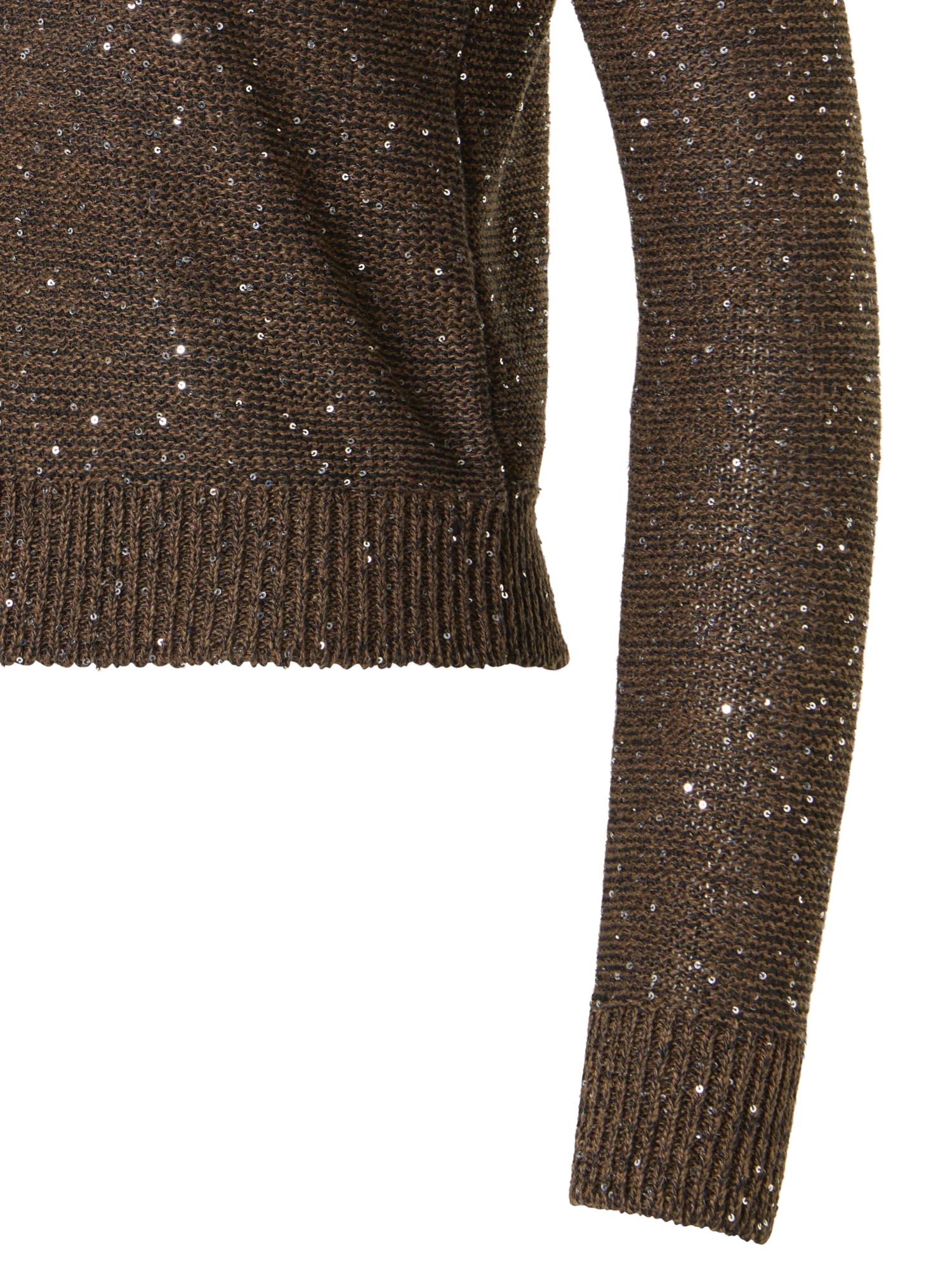Knit Sweater in Linen Cotton with Micro Sequins - Image 3