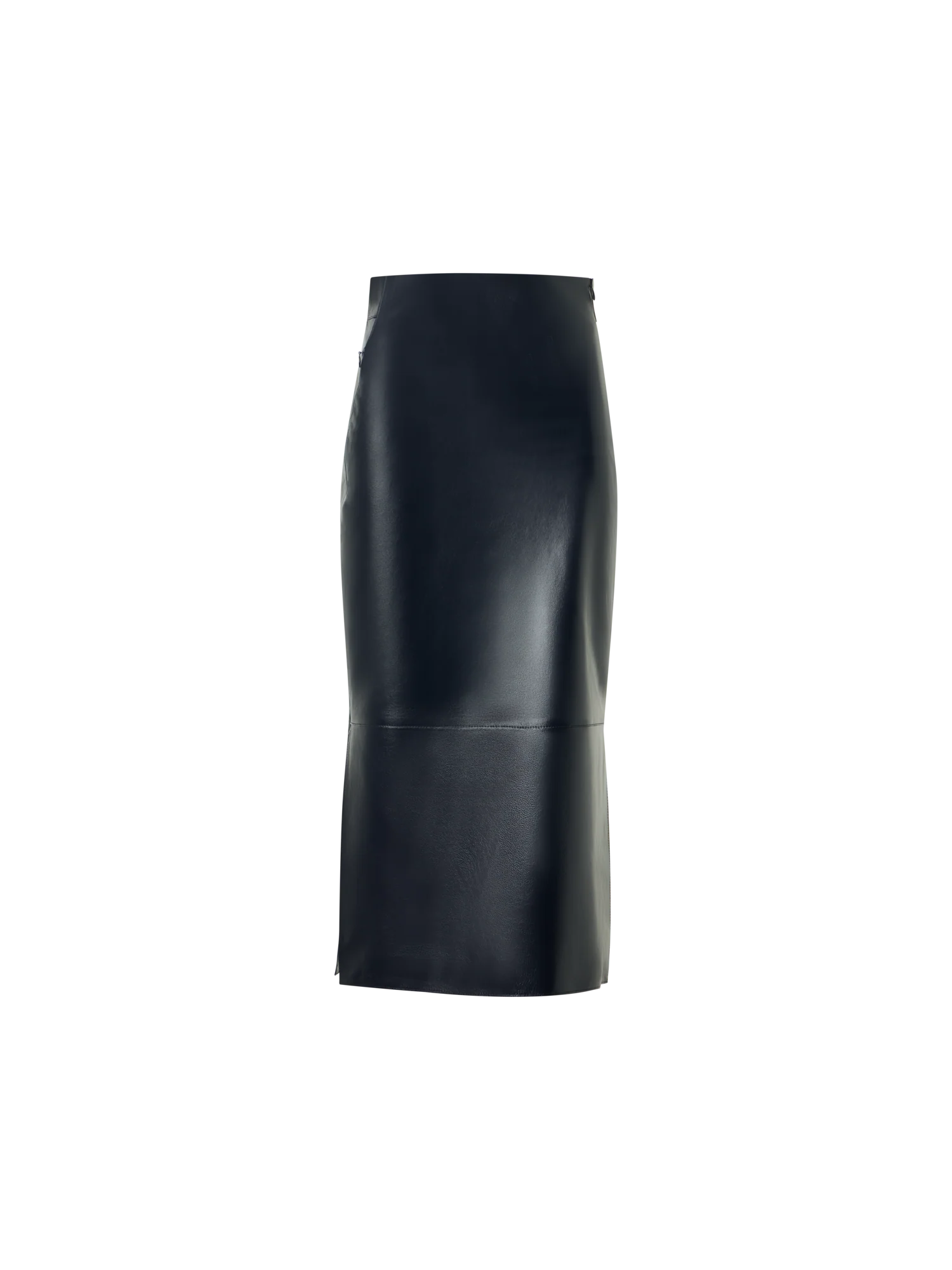 Lacquered Nappa Leather Midi Pencil Skirt