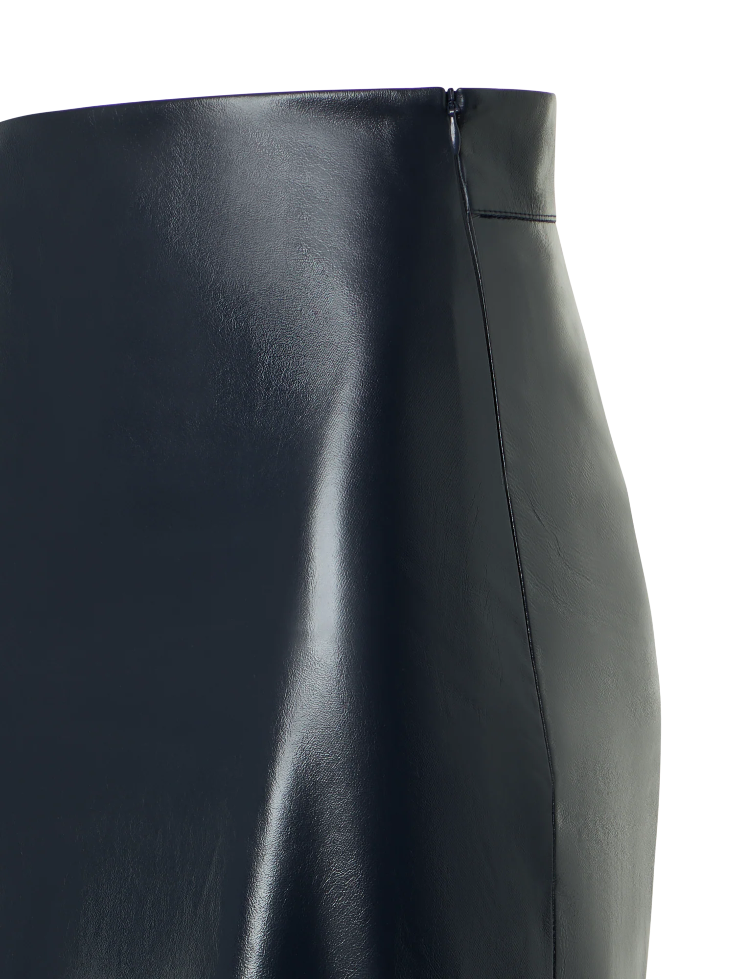 Lacquered Nappa Leather Midi Pencil Skirt - Image 3