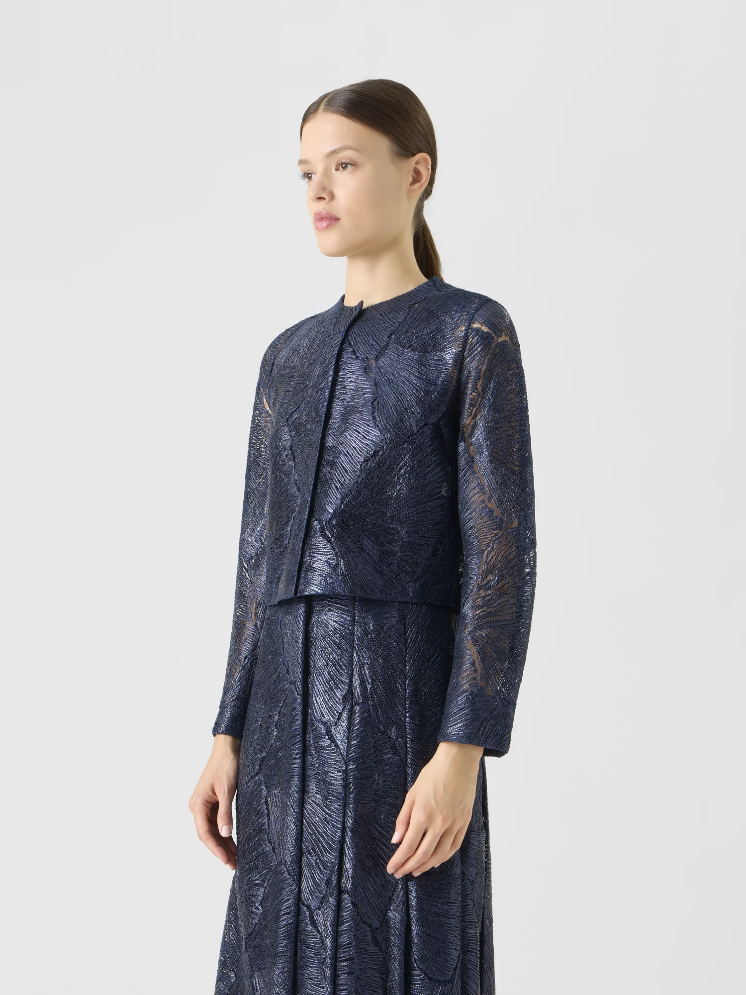 Lacquered Sea Fan Lace Short Jacket - Image 3
