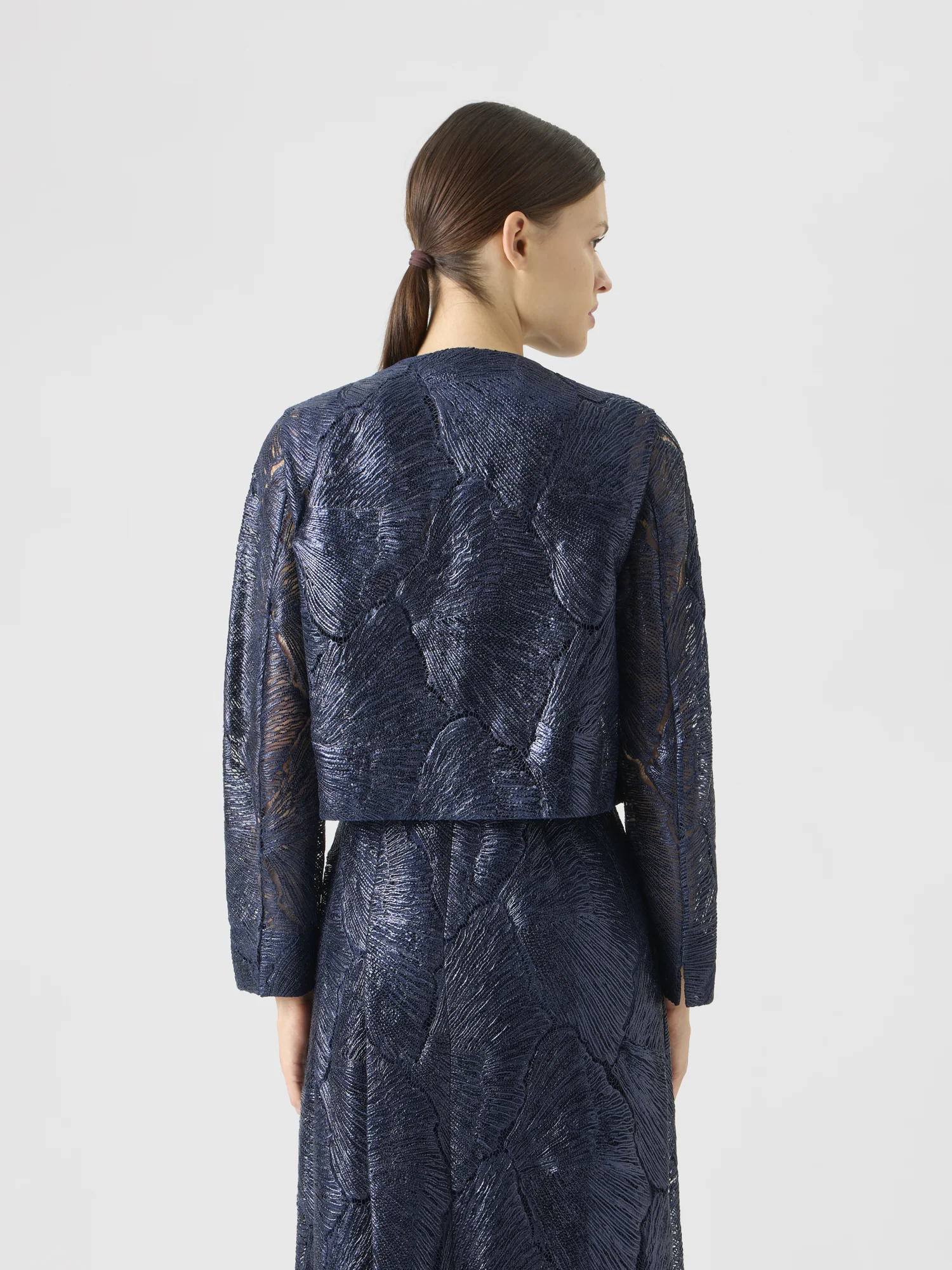 Lacquered Sea Fan Lace Short Jacket - Image 4