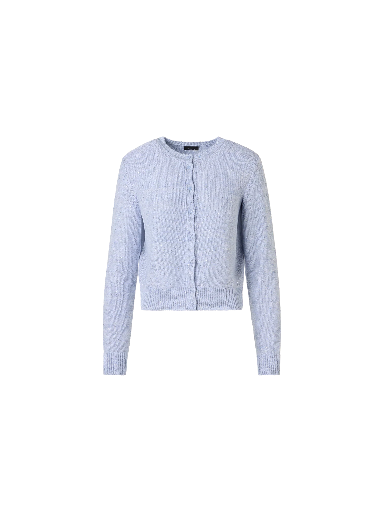Linen-Cotton Micro Sequin Cardigan