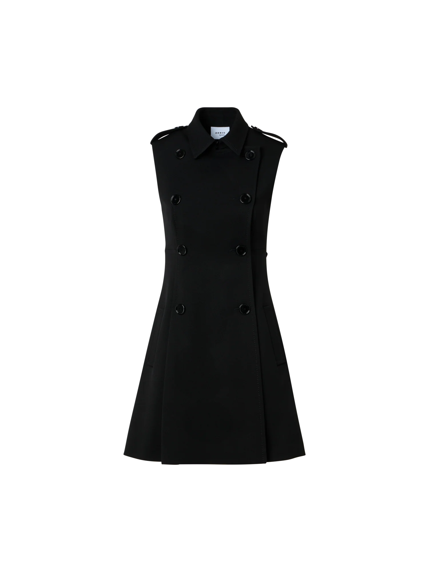 Modern Trench Dress in Wool Tricotine - Image 4