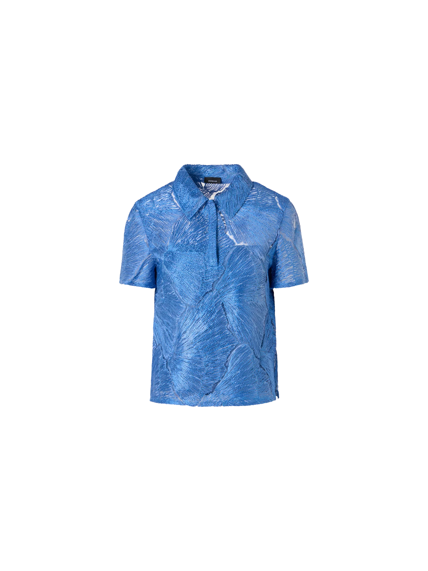 Polo Blouse in Lacquered Sea Fan Lace - Image 4