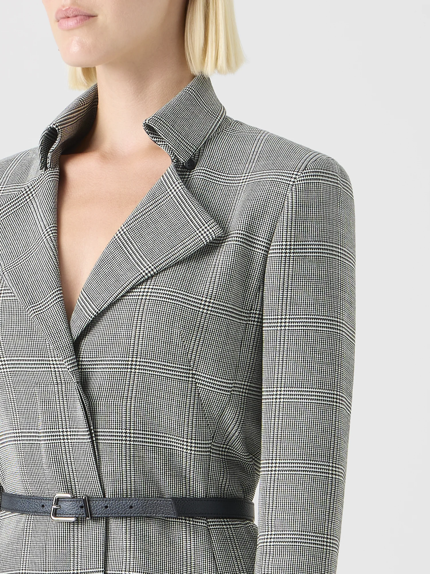 Prince of Wales Check Wool Double-Face Midi Dress - Image 3